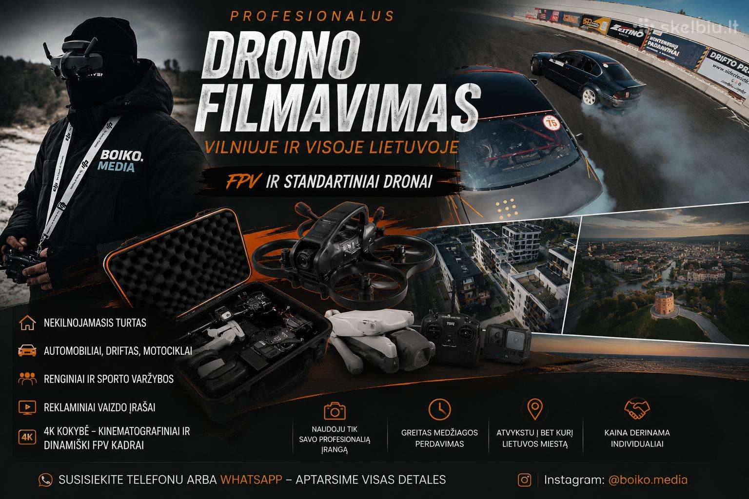 Fpv ir drono filmavimas Vilniuje