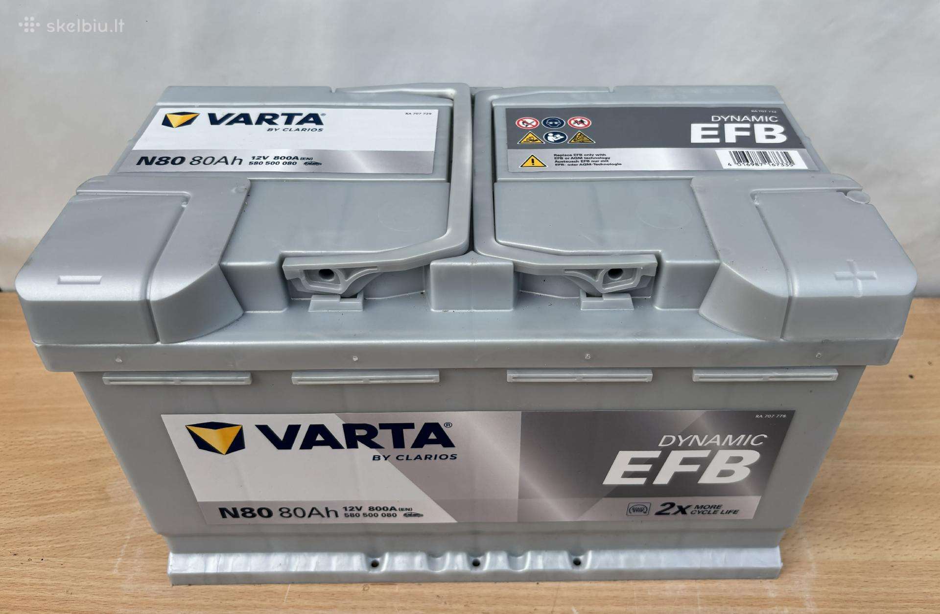 Akumuliatorius Varta 80ah 800a Start-stop Efb