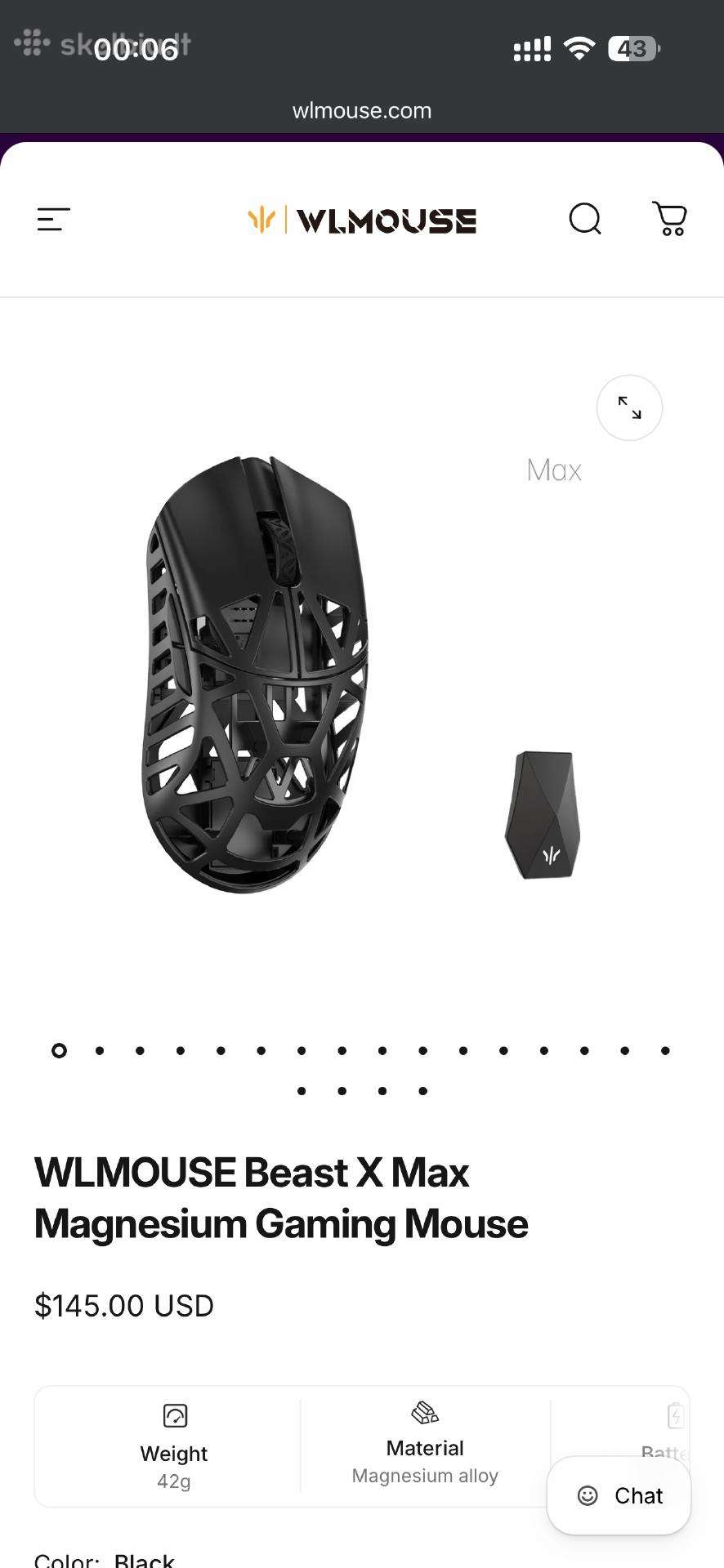 Wlmouse Beast X Max Magnesium Gaming Mouse