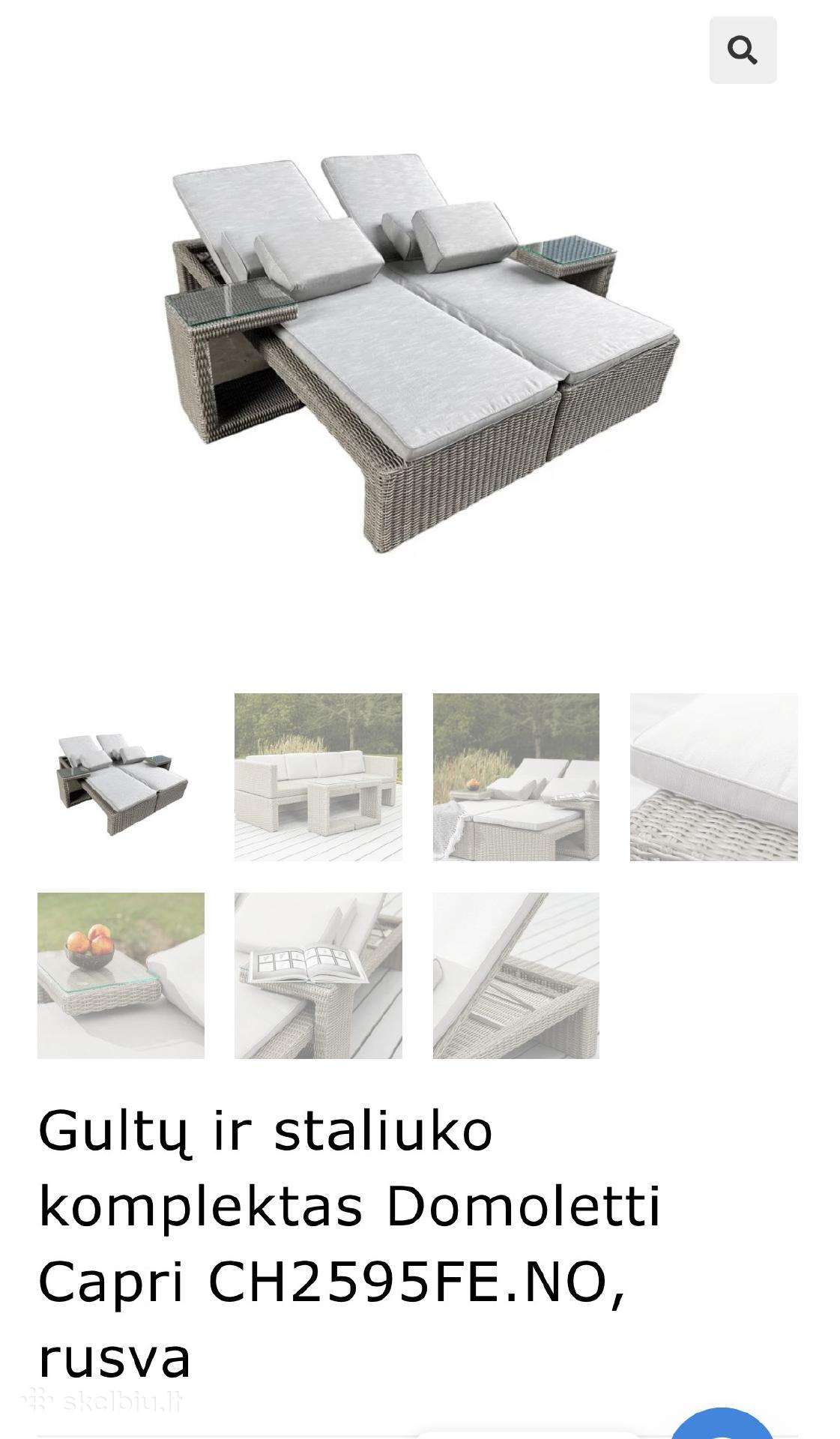 Gultų ir staliuko komplektas Domoletti Capri