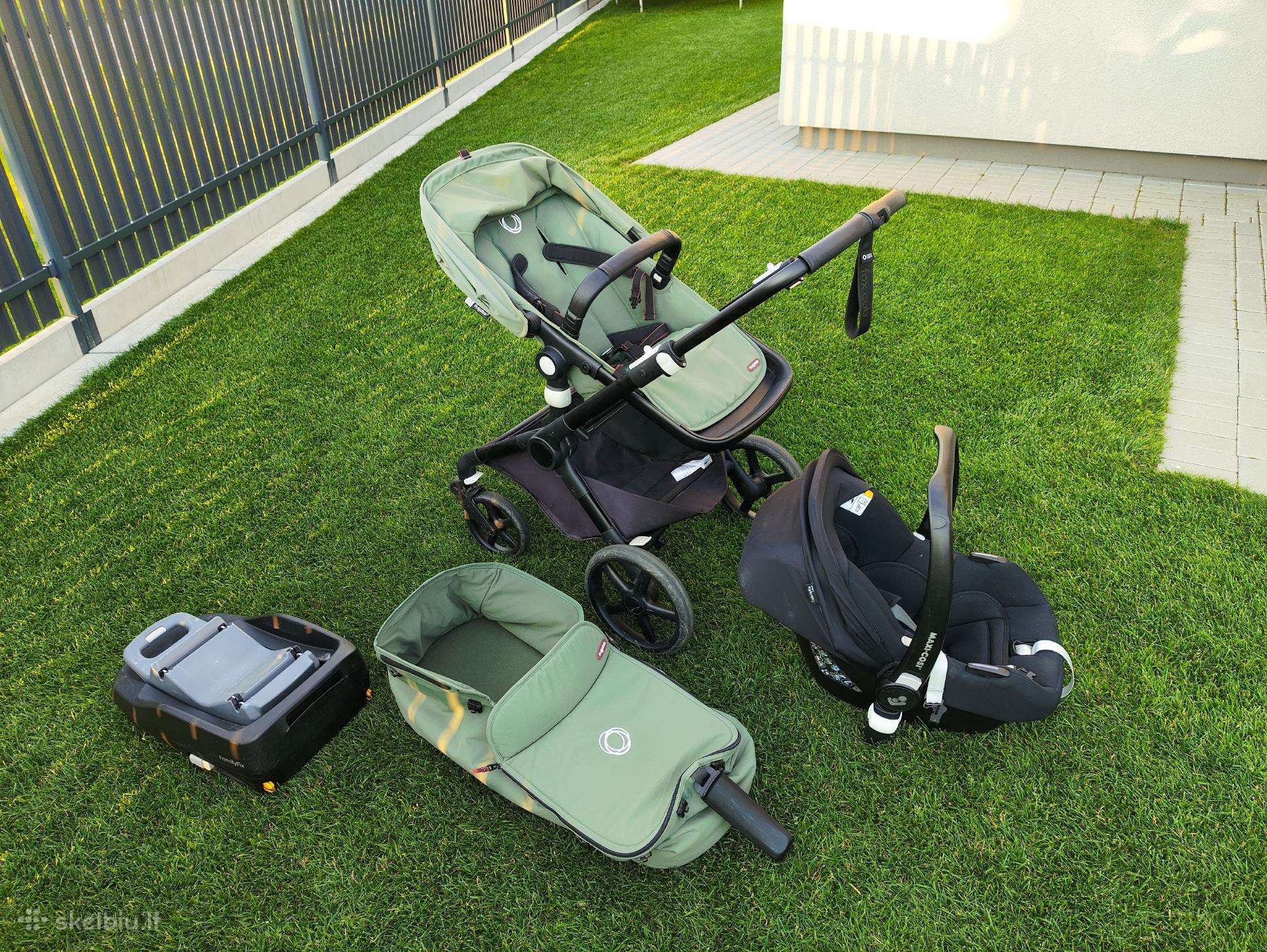 Bogaboo fox cub + autokedute + bazė + adapteriai