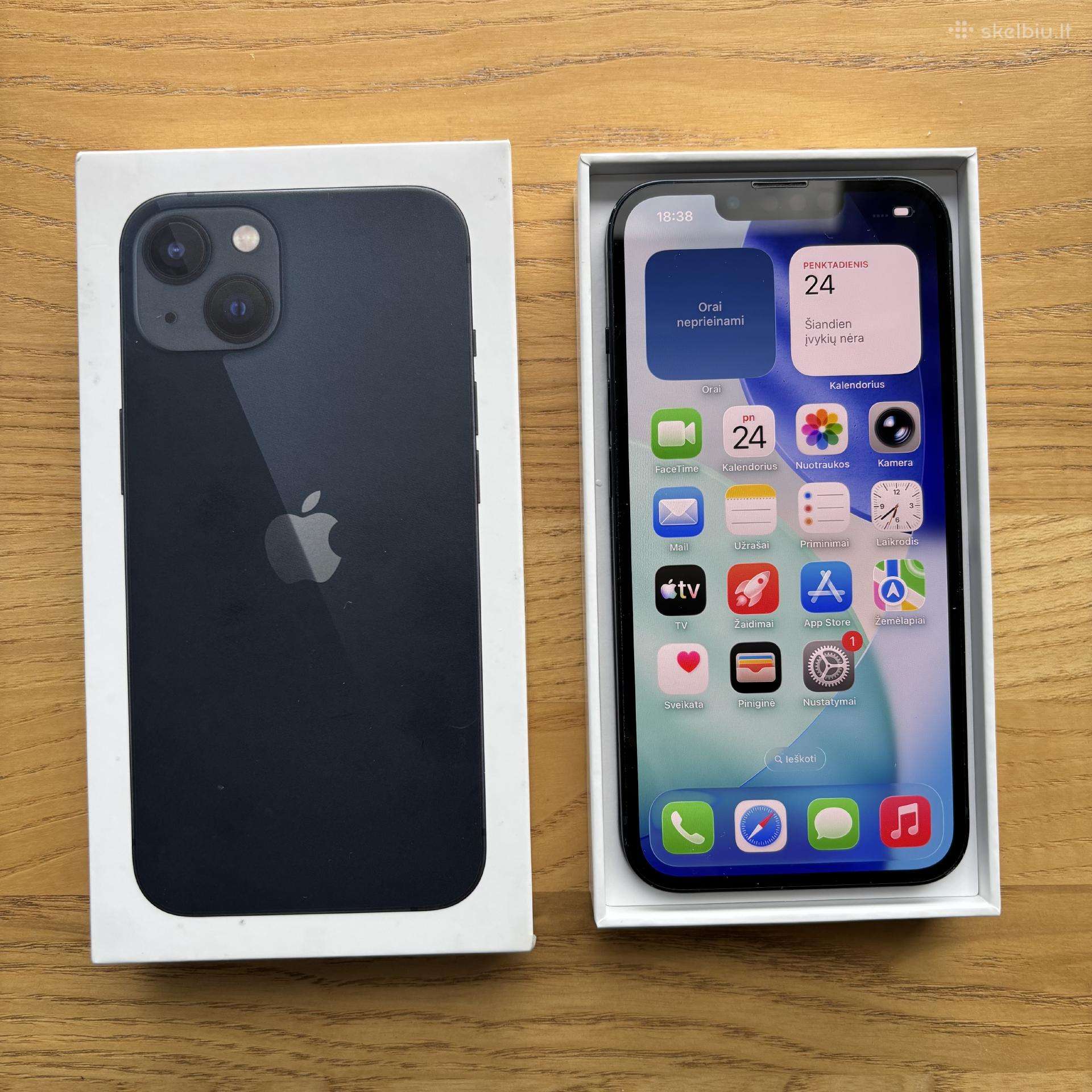 iPhone 13 128 GB, juodas