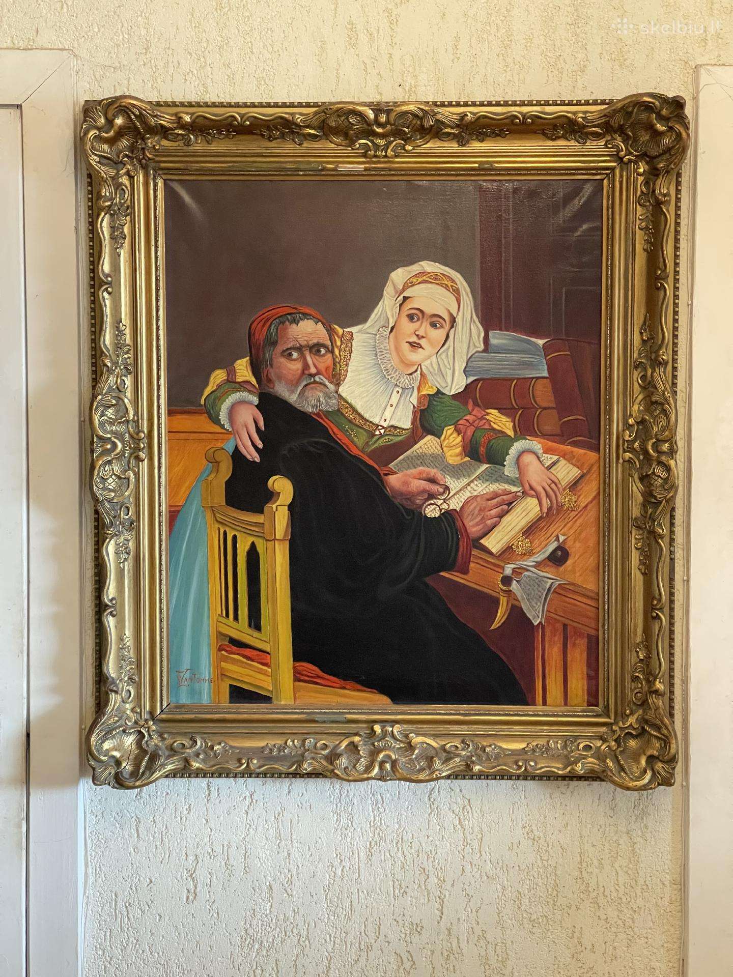 Aliejinis paveikslas Pinigų keitėjas ir jo žmona
