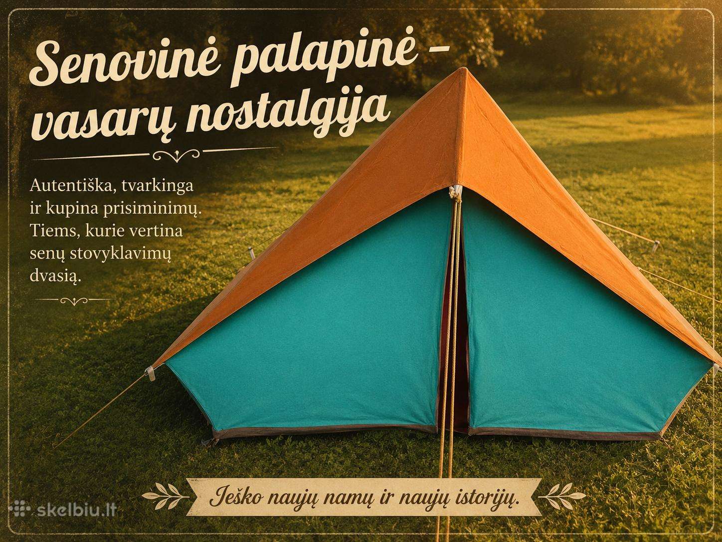 Senovinė retro stiliaus tvarkinga palapinė