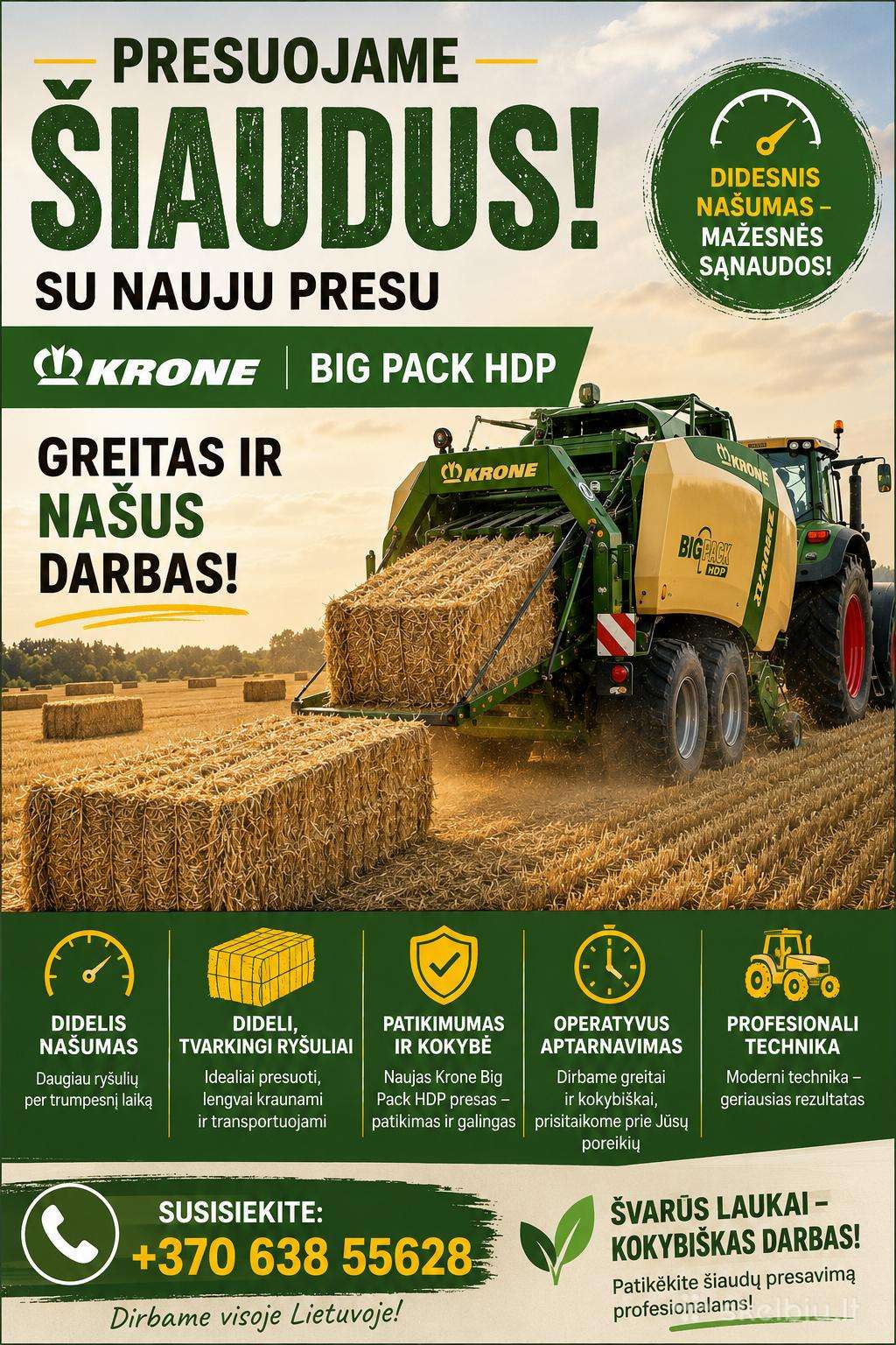 Šiaudų presavimas