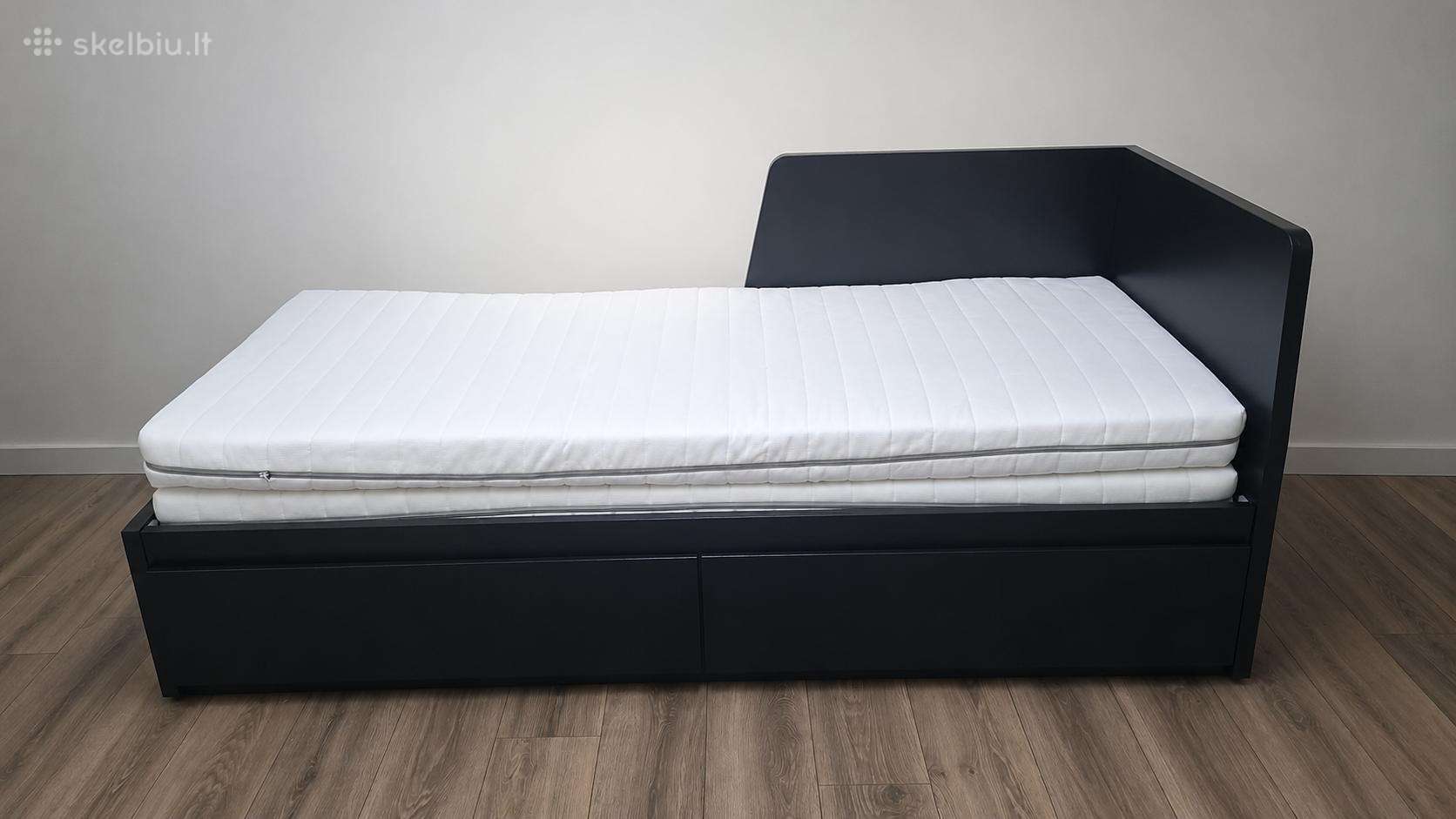 Ikea išskleidžiama dvigulė lova su čiužiniais