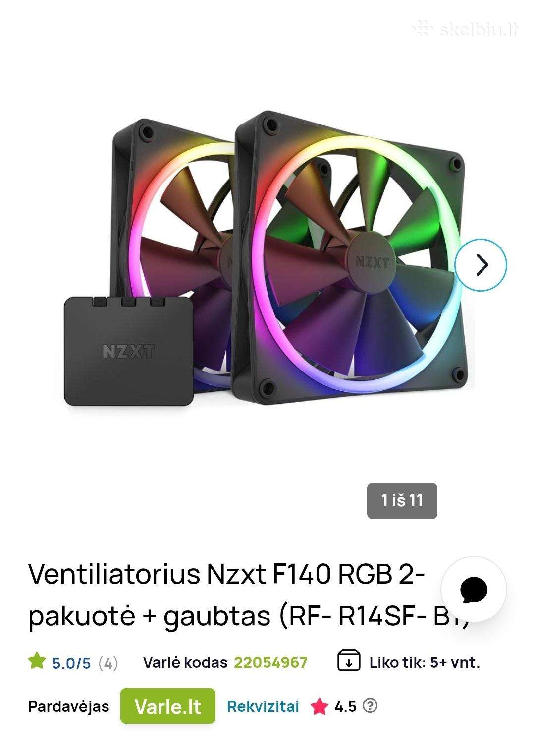 Ventiliatorius Nzxt F140 Rgb 2