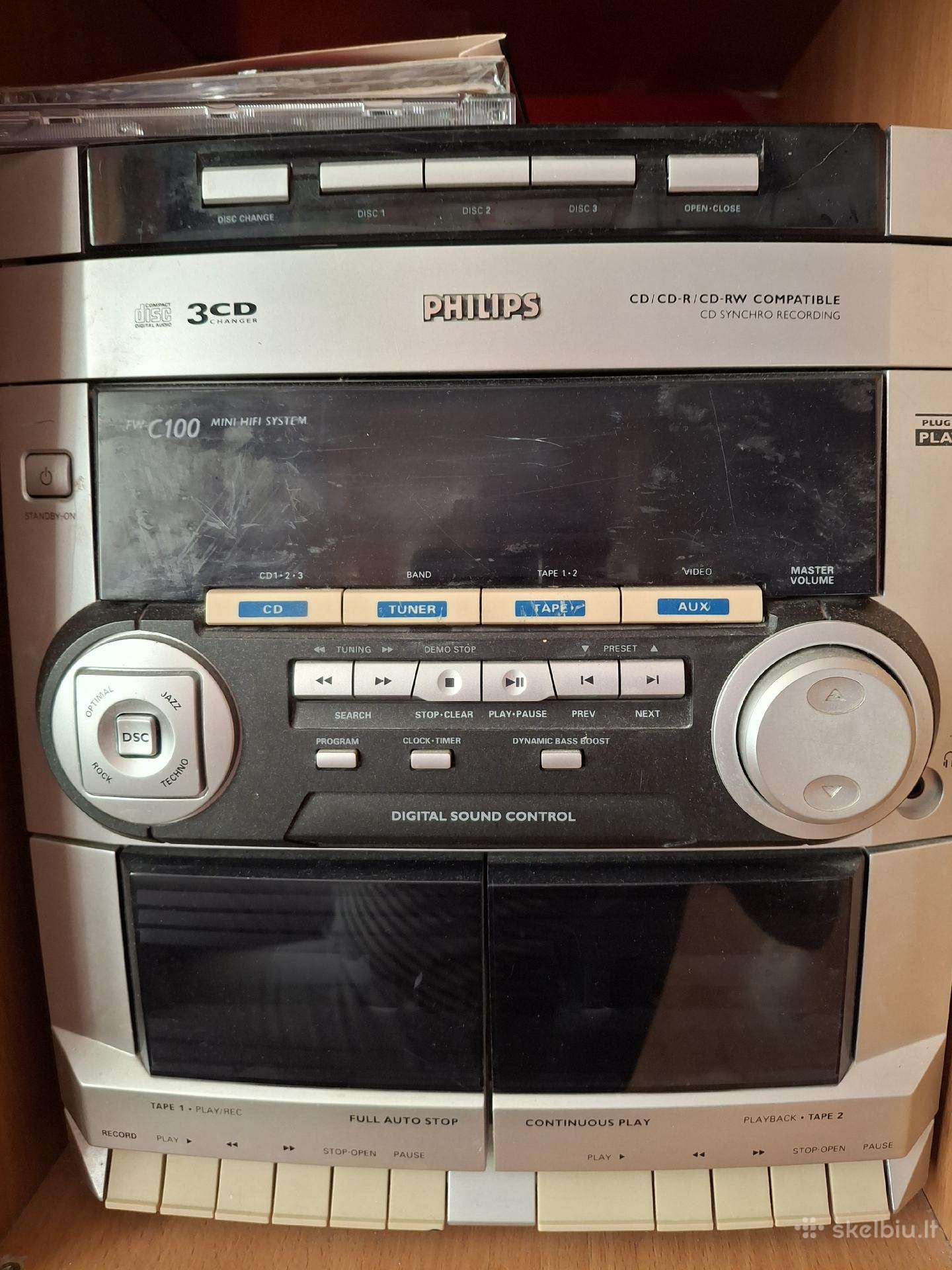 Muzikinis centras Philips su 2 garso kolonėlėm