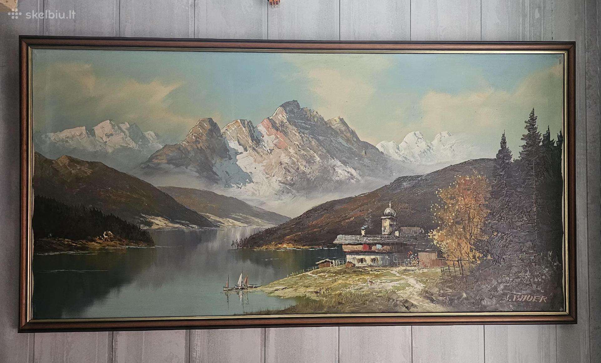 Originalus aliejinės tapybos paveikslas J. Bauer