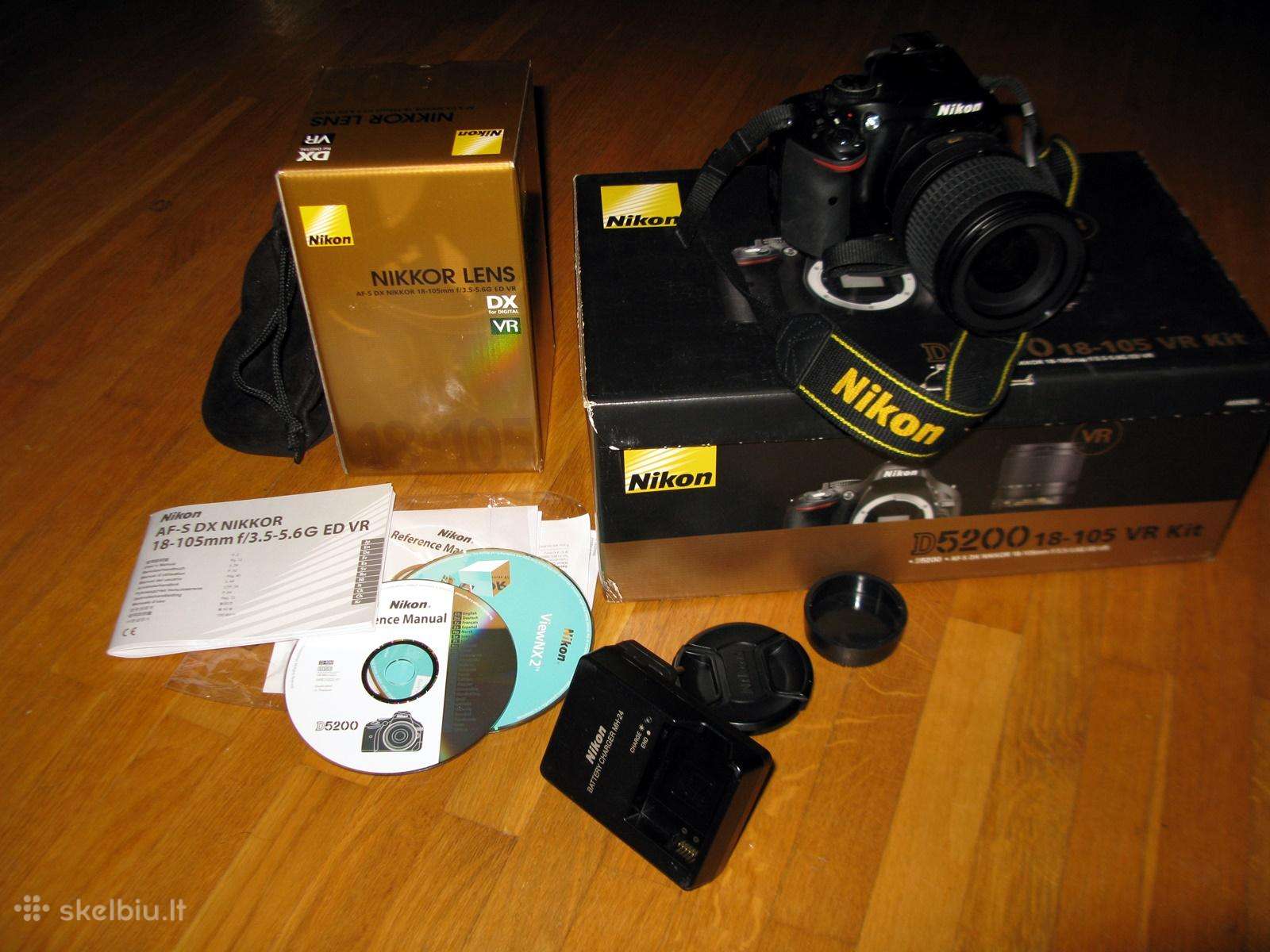 Nikon d5200 su objektyvu Nikon 18-105 mm