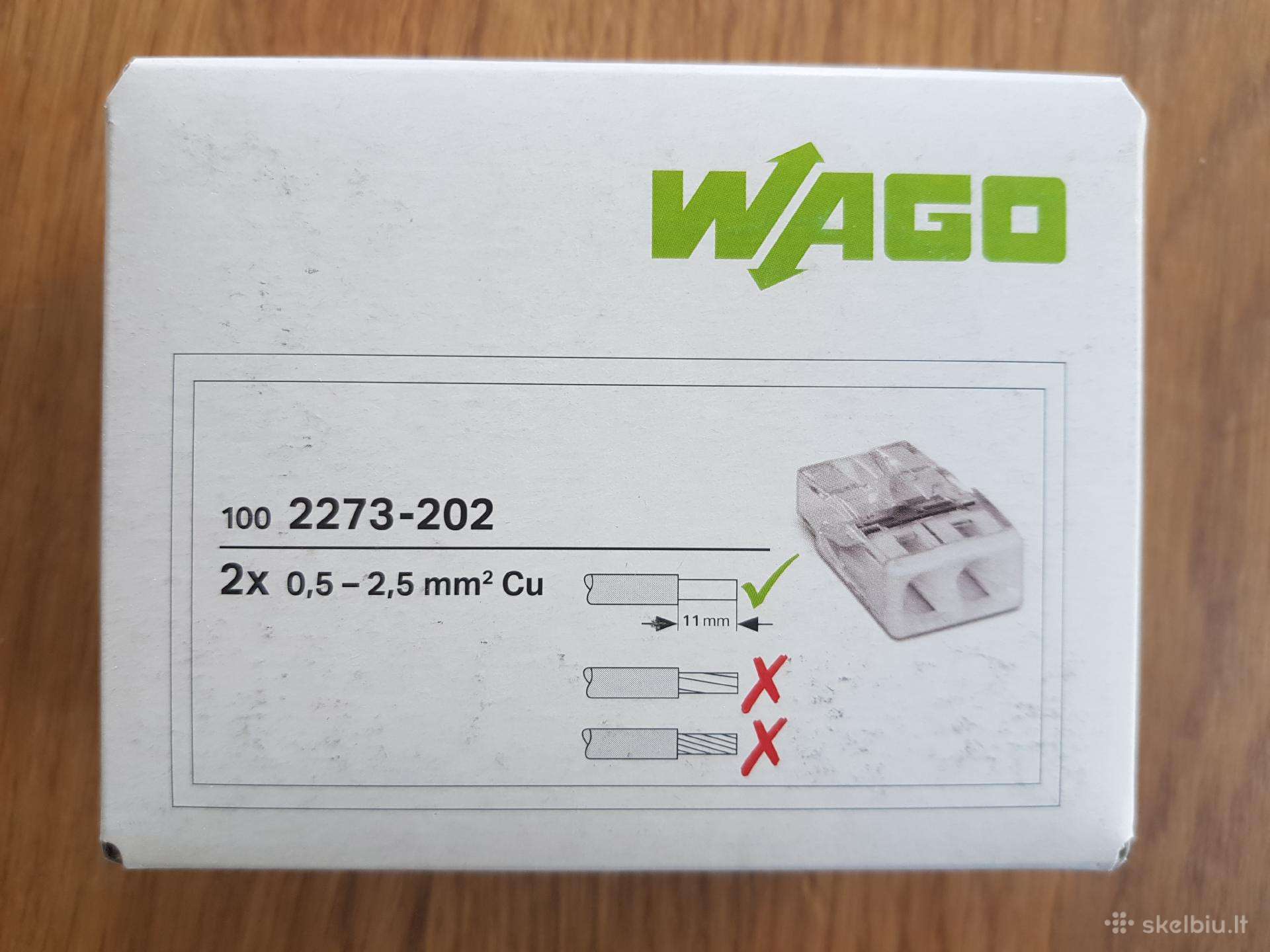 Wago jungtys 2jų kontaktų 2273-202 (100vnt)