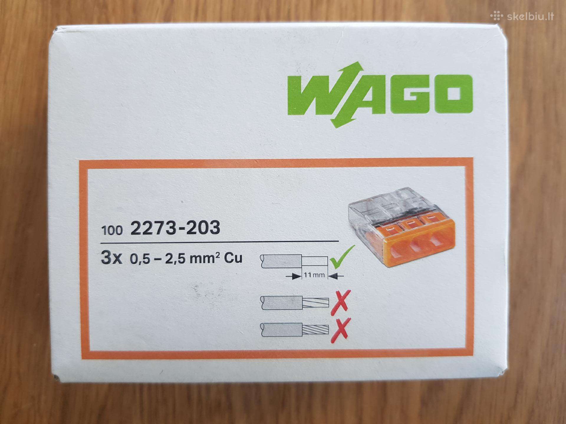 Wago jungtys 3jų kontaktų 2273-203 (100vnt)