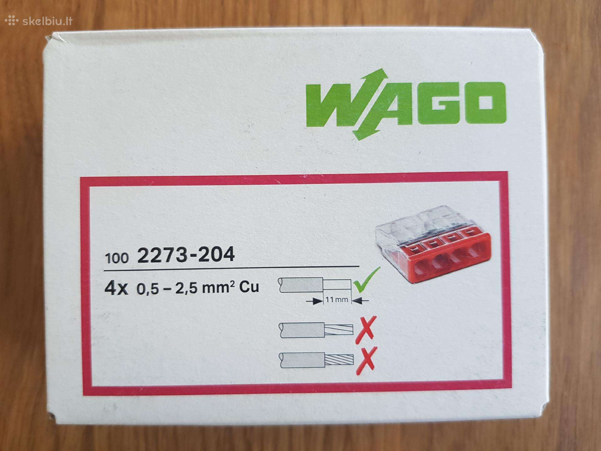 Wago jungtys 4jų kontaktų 2273-204 (100vnt)