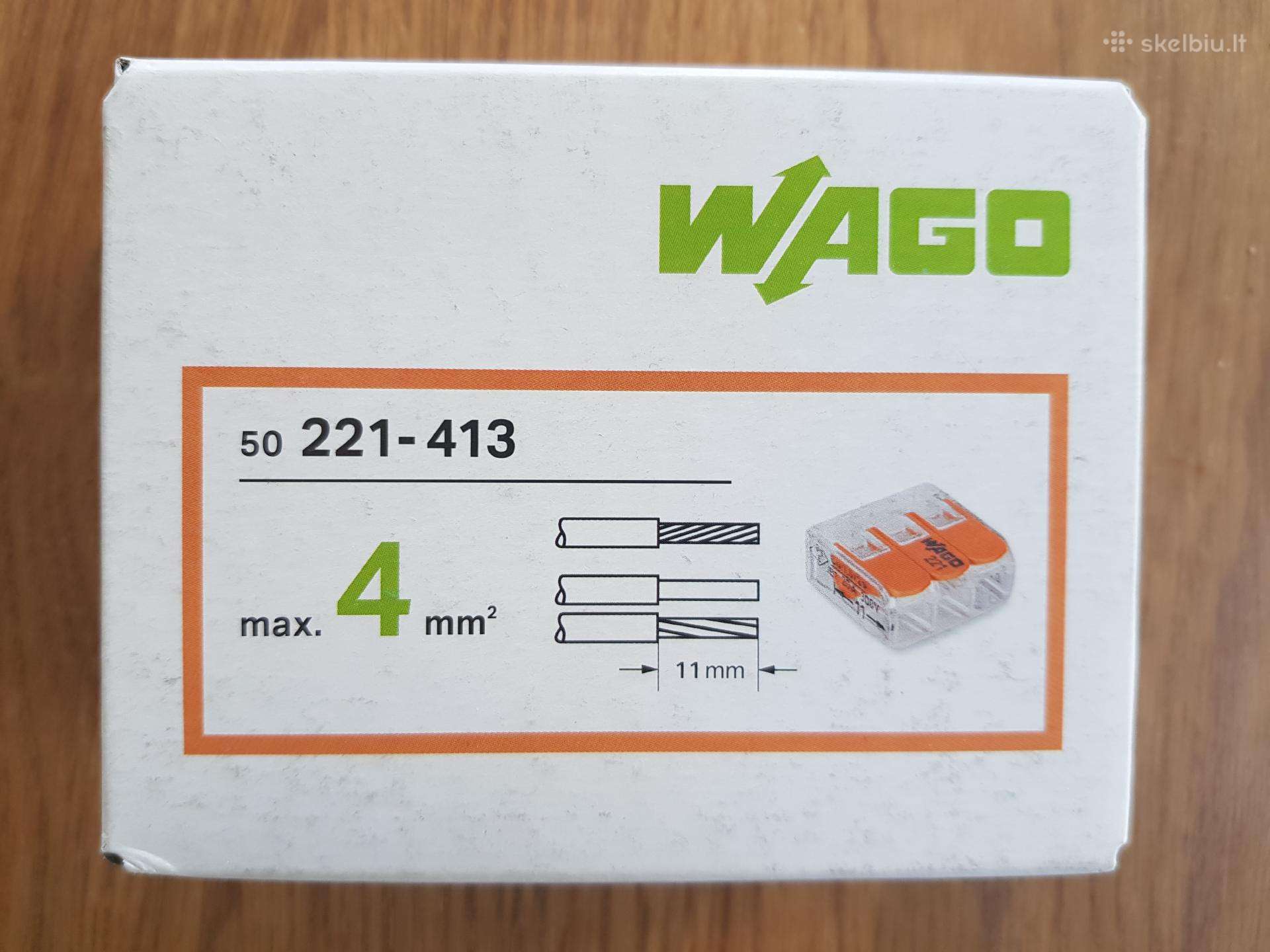 Wago jungtys 3jų kontaktų 221-413 (50vnt)