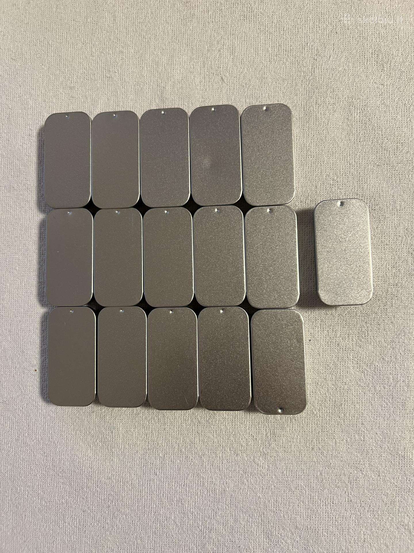 Metalinės mini dėžutės su slankiojančiu dangteliu