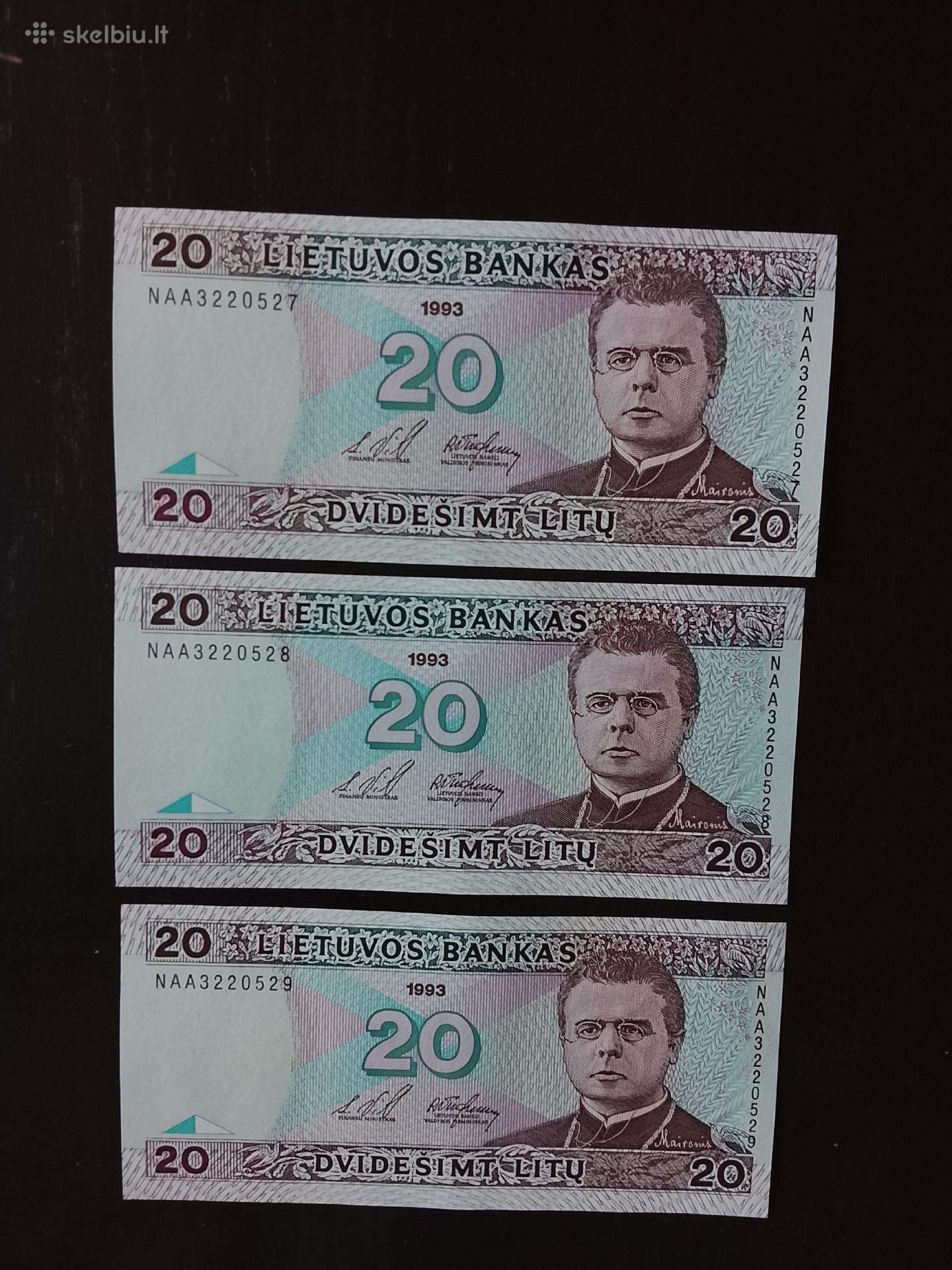 20 litų 1993m.