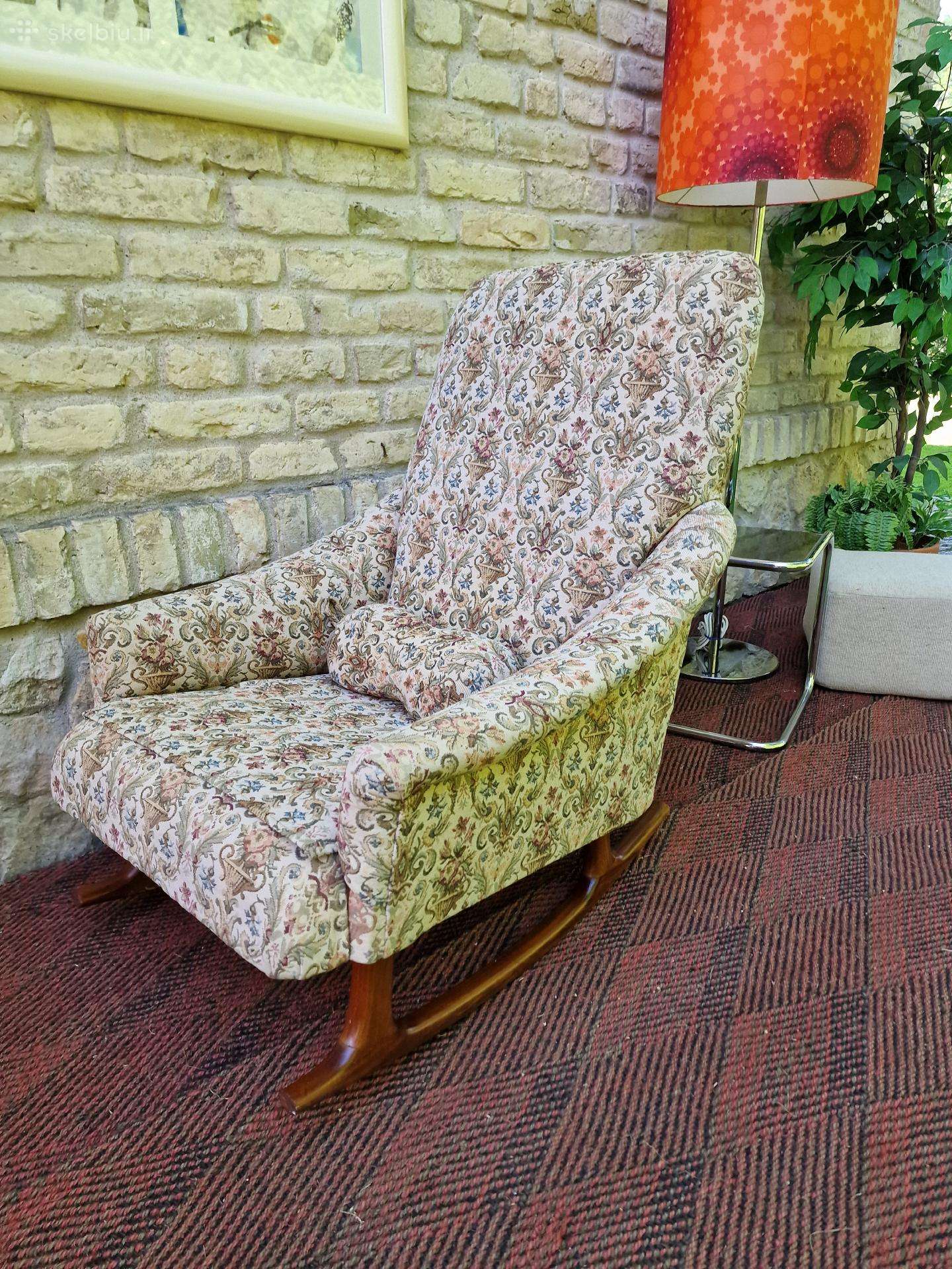 Vintažinis mid century supamas fotelis