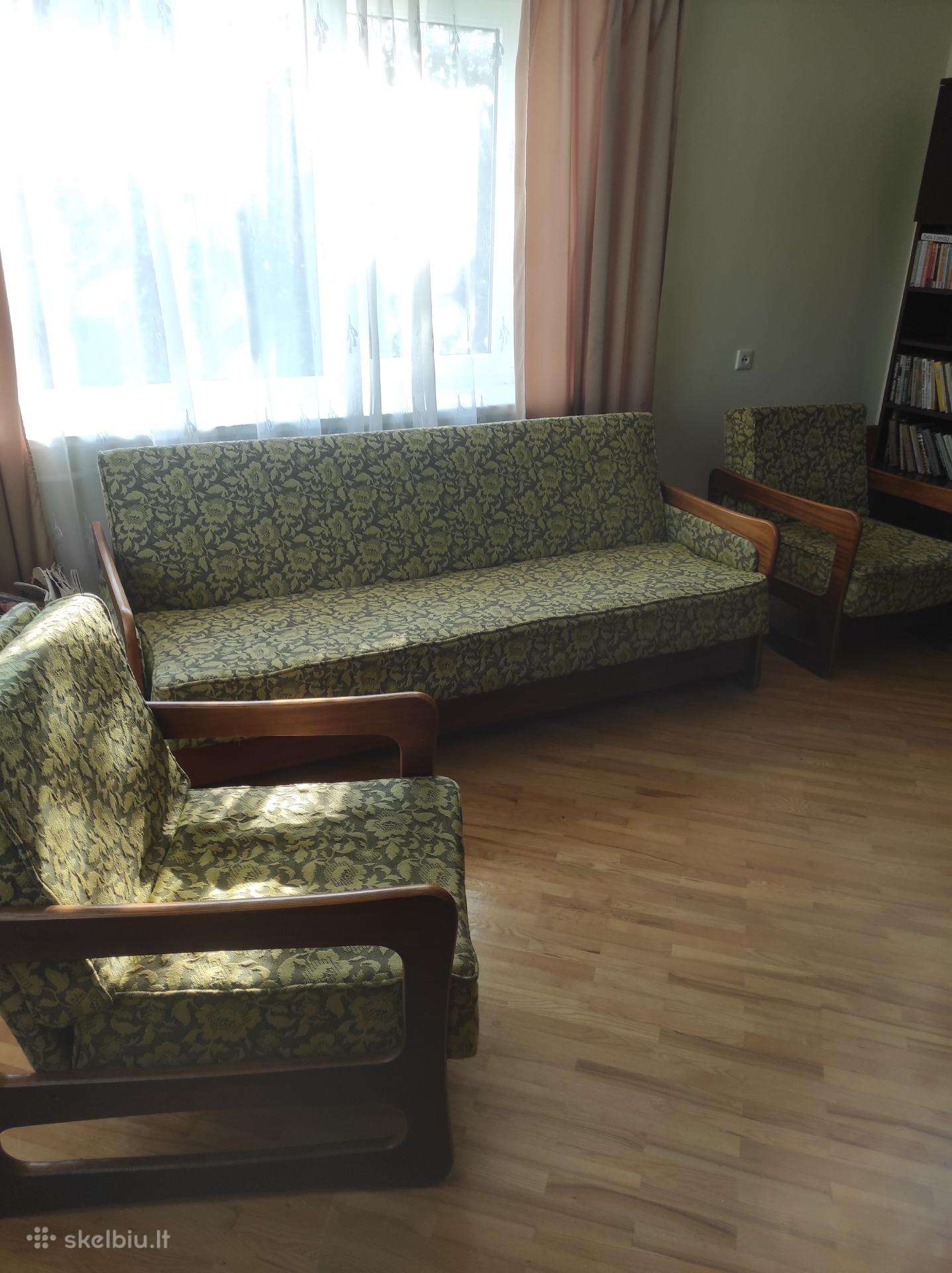 Sofa, foteliai,6 kėdės