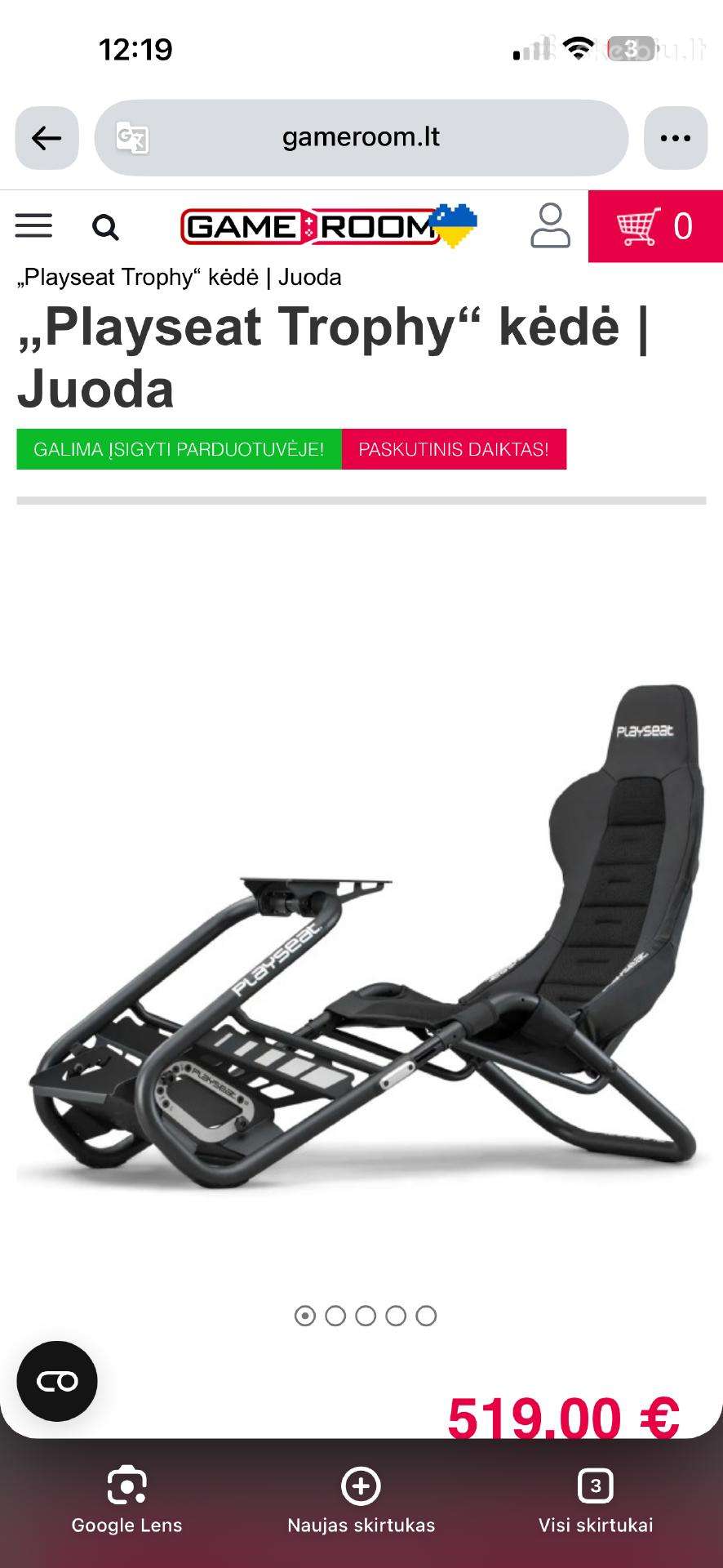 Playseat Trophy kompiuterinių žaidimų kėdę