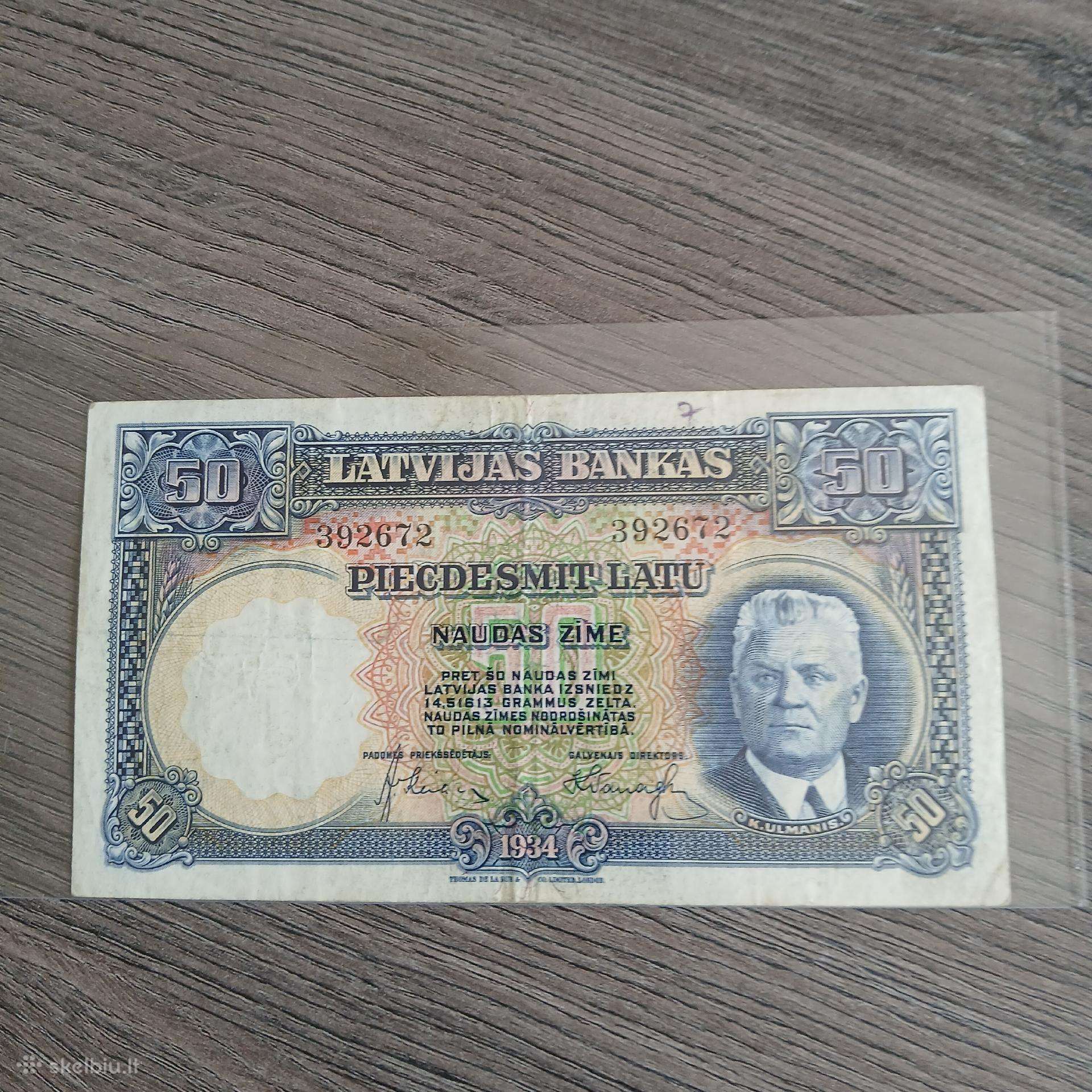 50 latų 1934 metų. Latvija