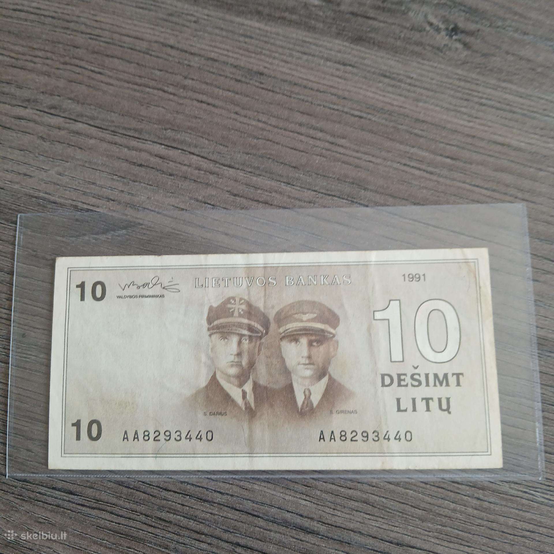 10 litų 1991 metų.