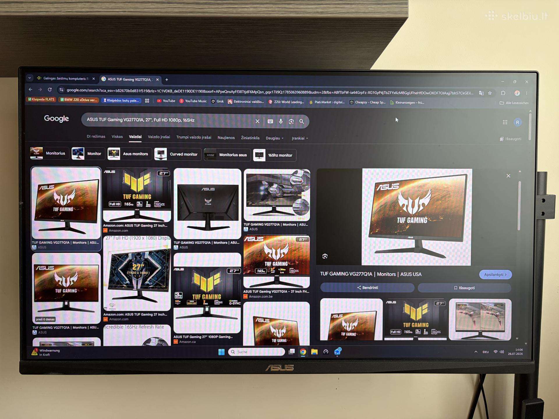 Asus Tuf Gaming 27'' Gaming Monitor 165 Hz