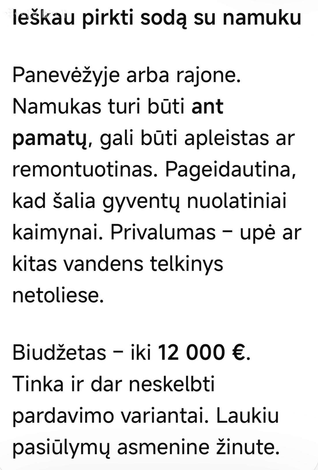 Pirksiu soda su namuku