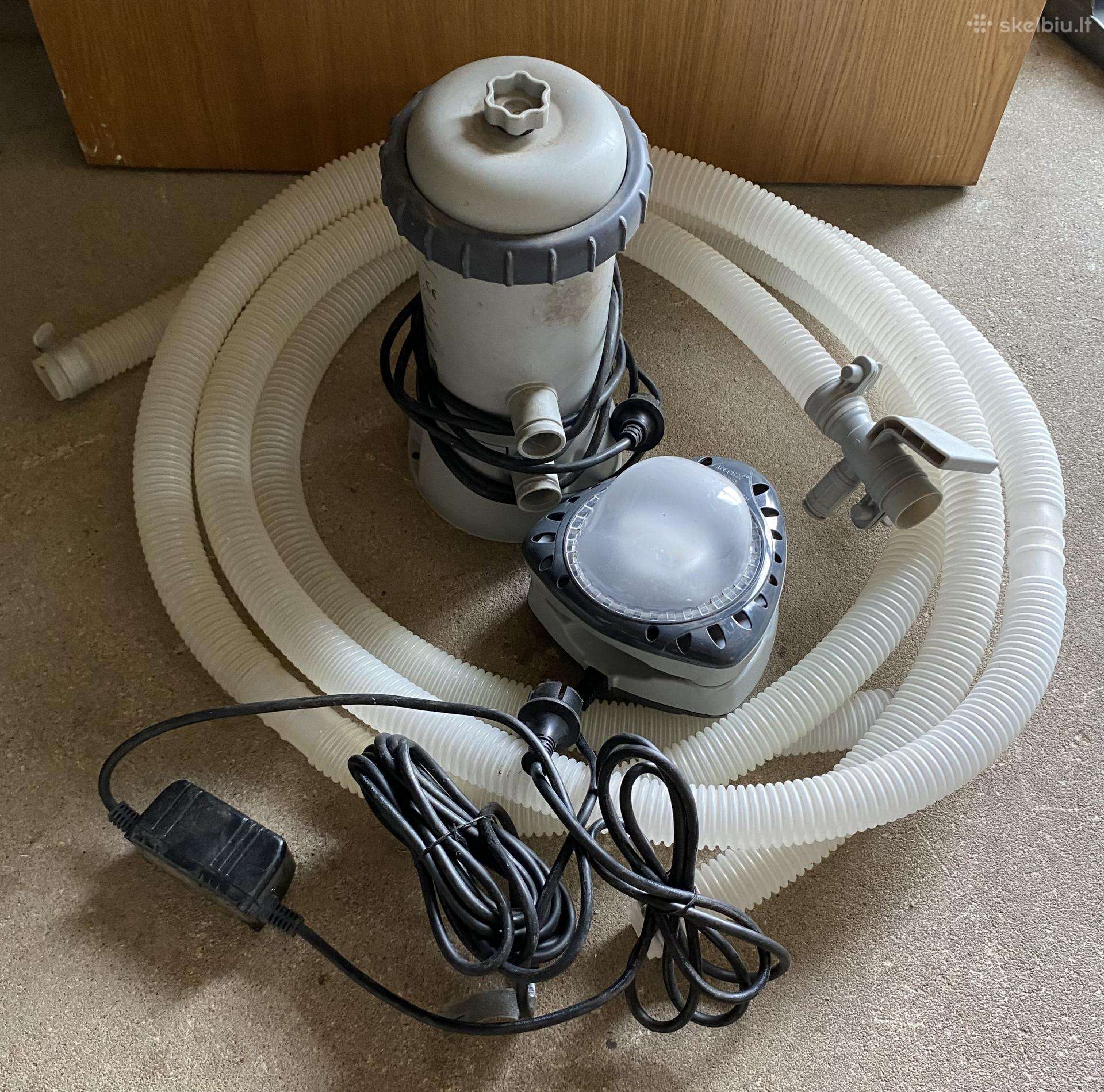 Baseinui LED lempą magnetinė,filtras-siurblys