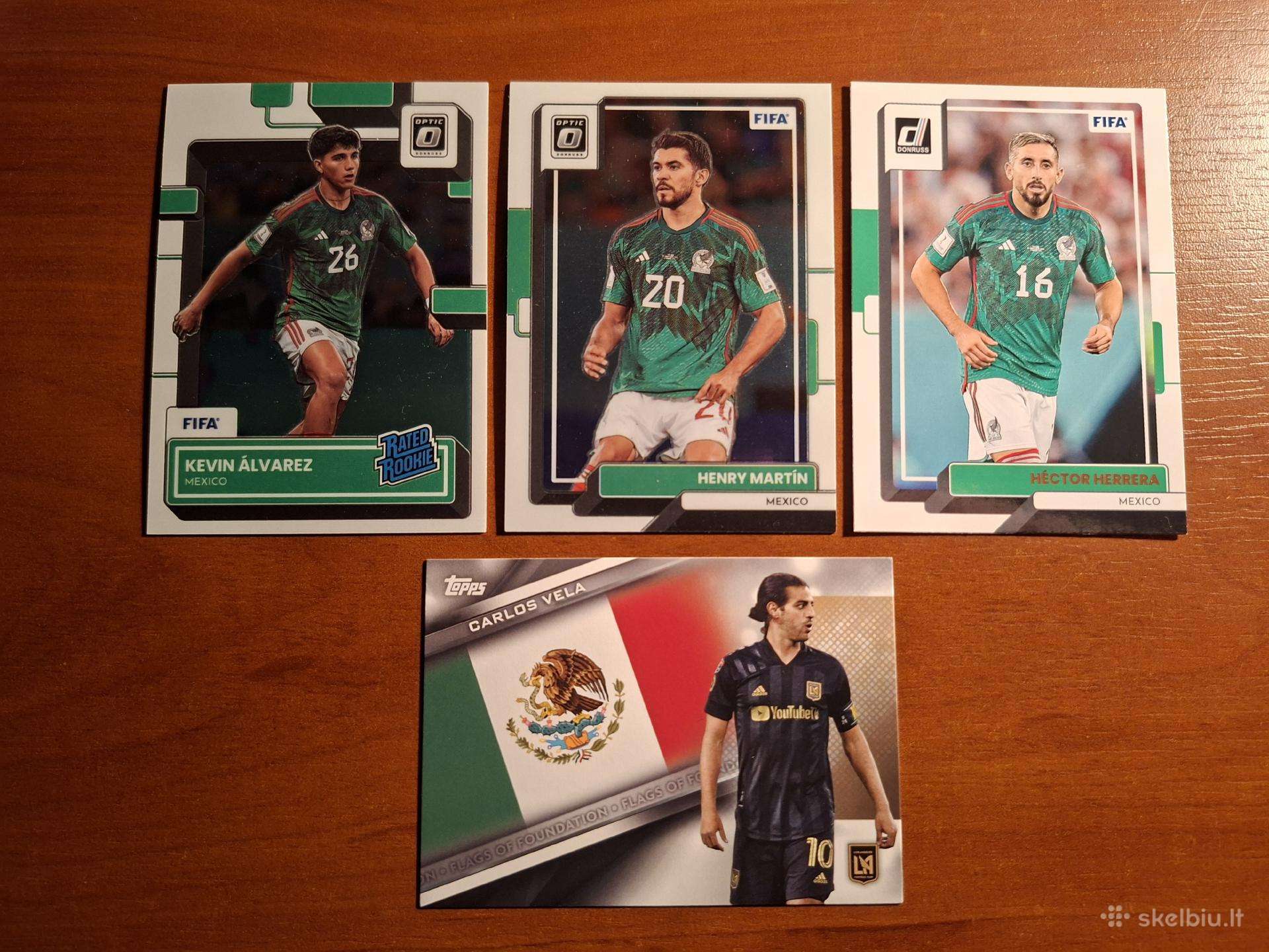 Meksikos ir Portugalijos futbolininkų kortelės