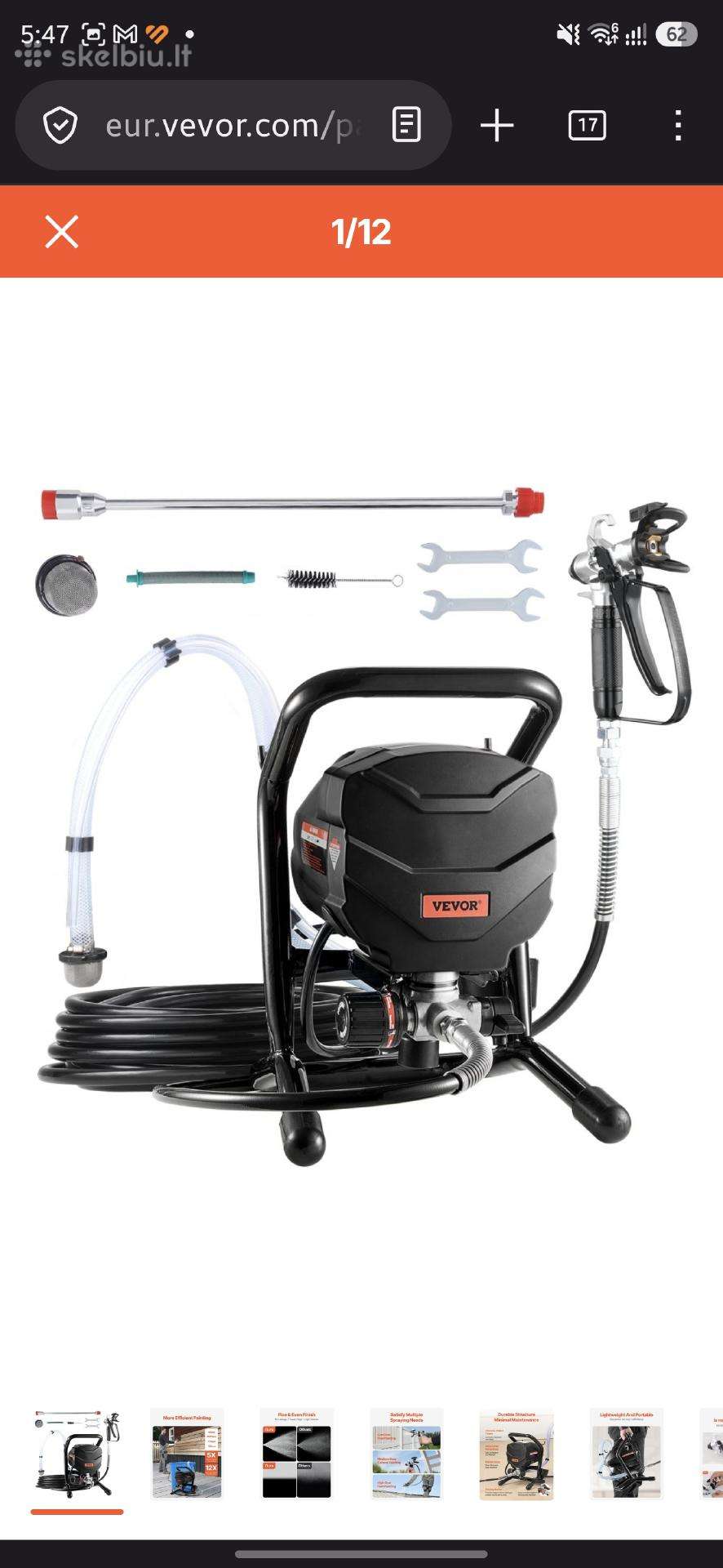 Beoris dazymo aparatas vevor airless sprayer