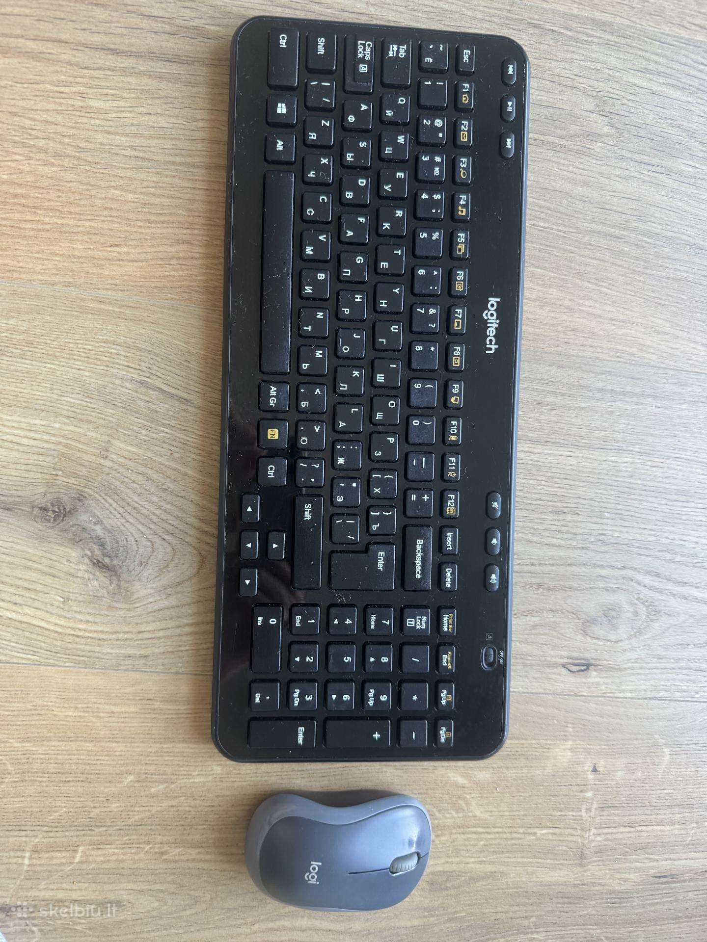 Logitech belaidė klaviatūra ir pelė