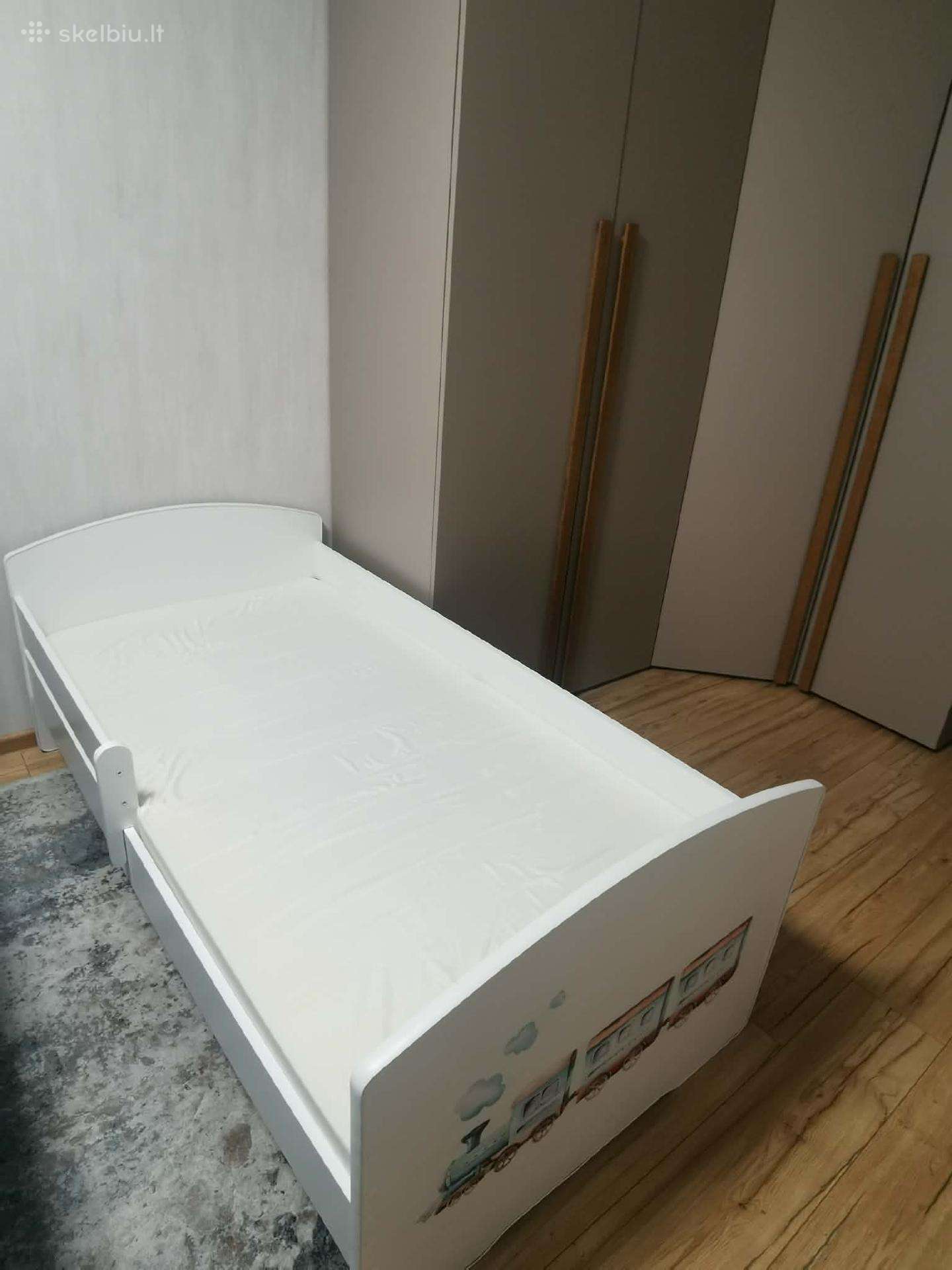 Vaikiška lova su čiužiniu 160x80 (Traukinys)