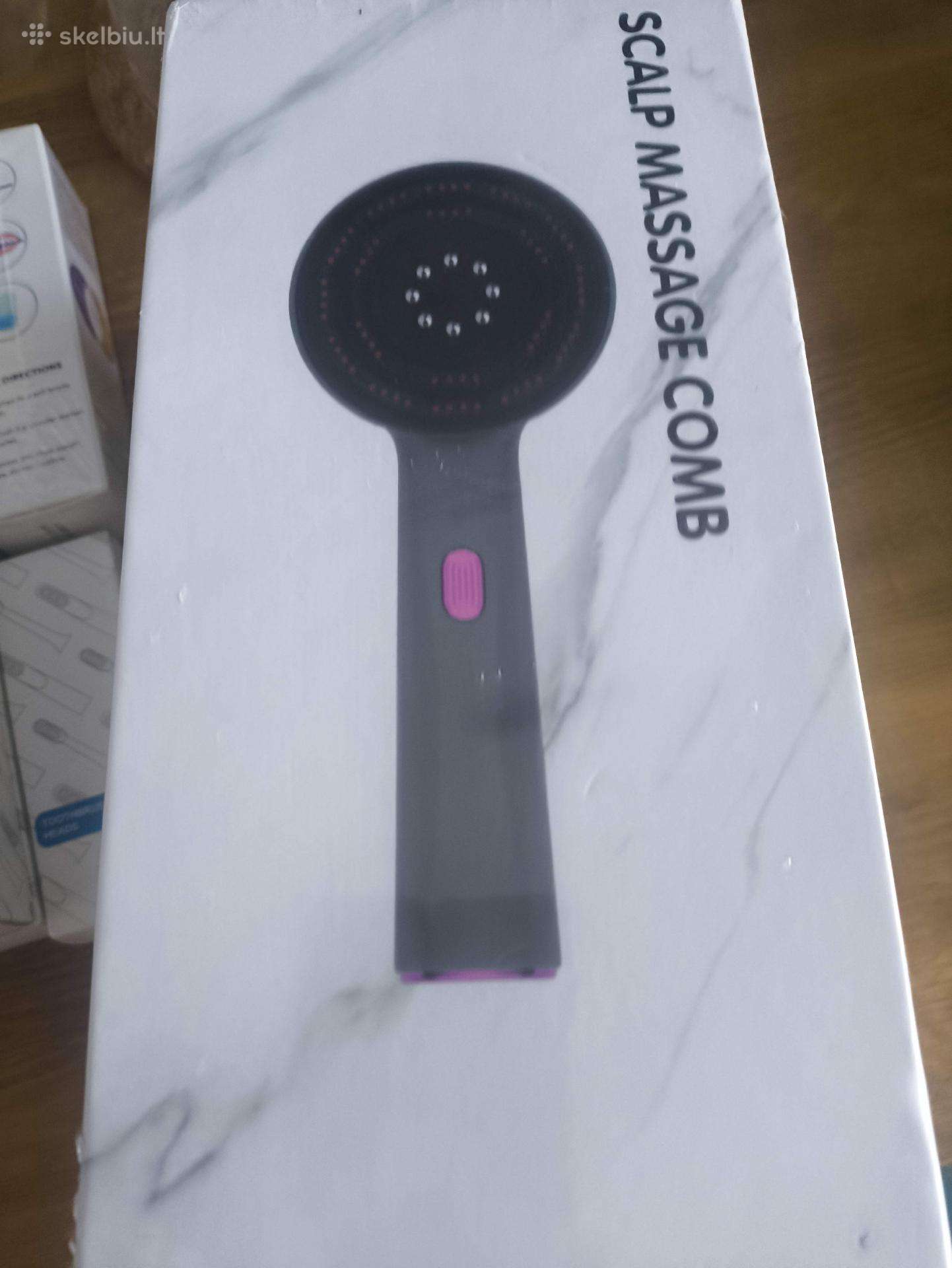 Galvos masažuoklis šepetys raudonas su Usb