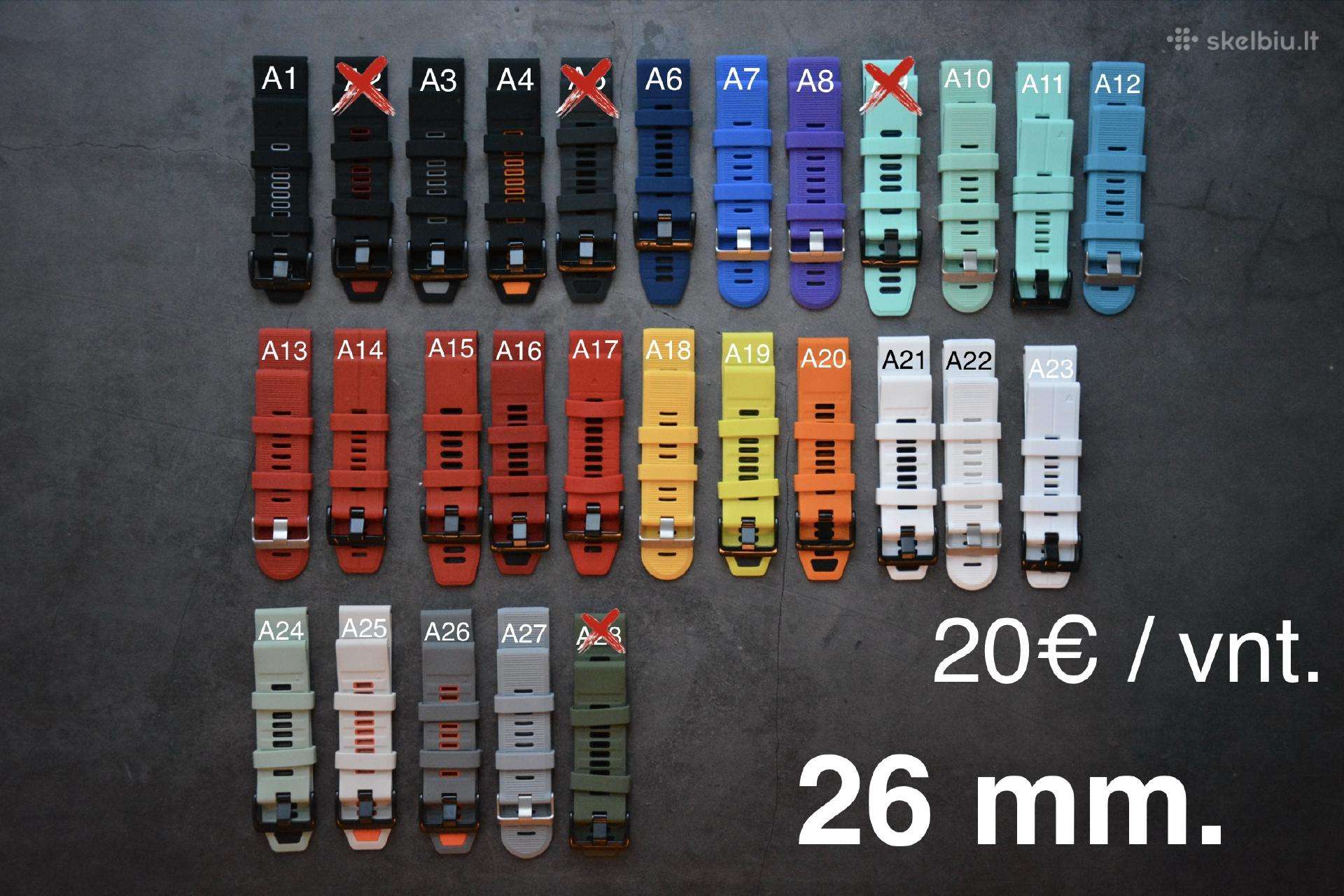Apyrankės Garmin 20, 22, 26mm. (8.12)