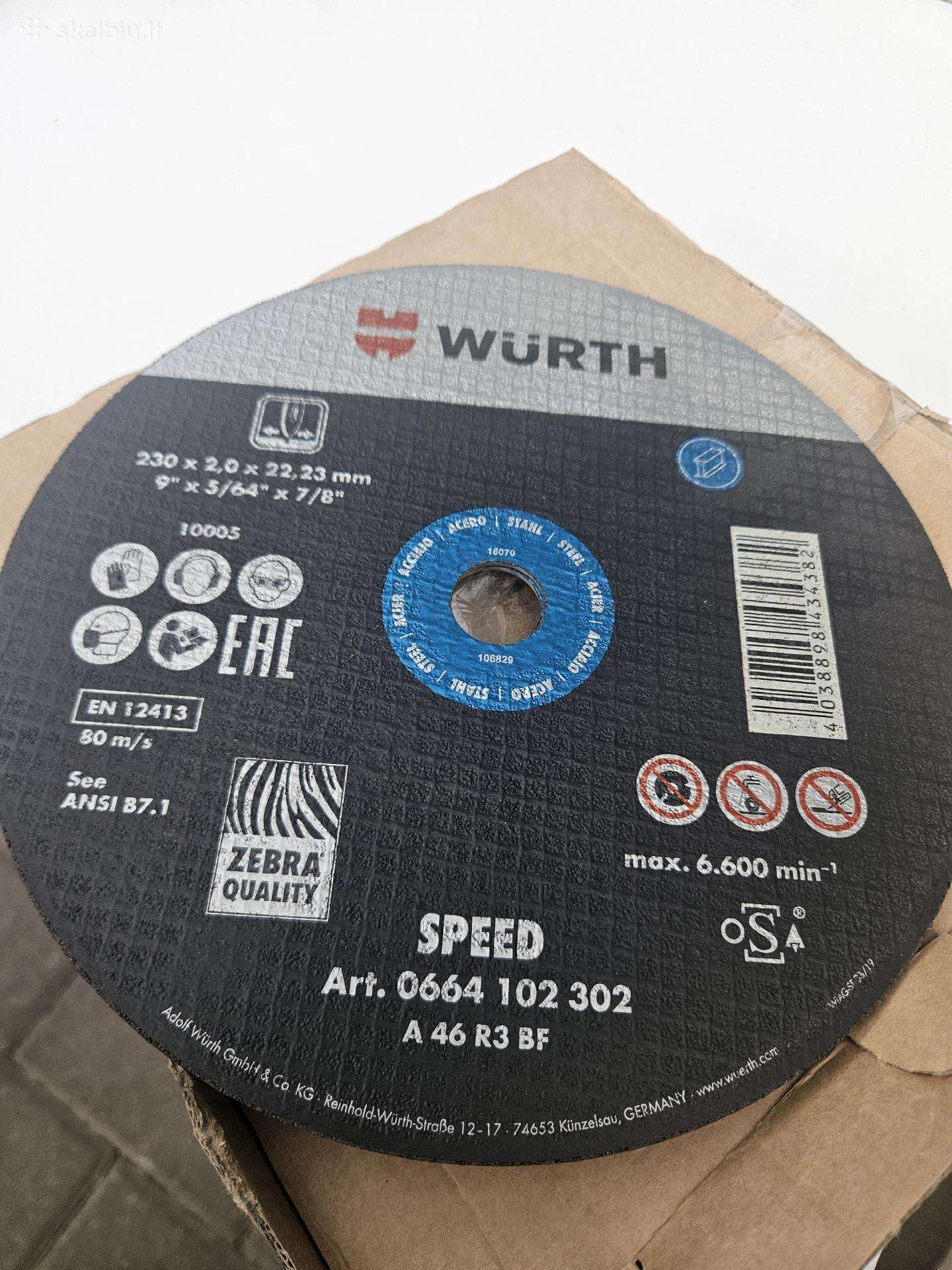 Würth Speed 230 mm plieno pjovimo diskai ( 26vnt)