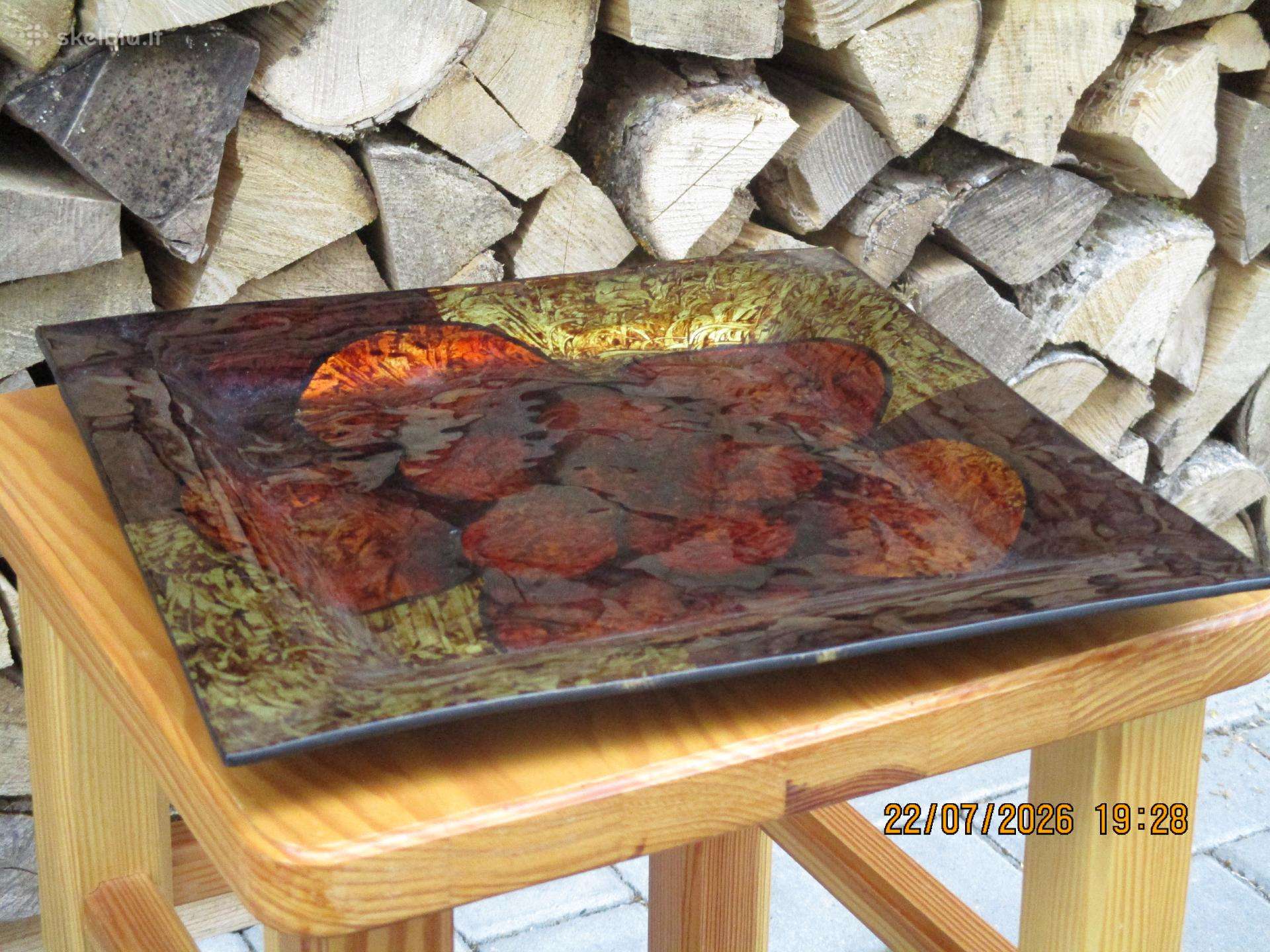 Stiklinė serviravimo lėkštė 37cmx37cm