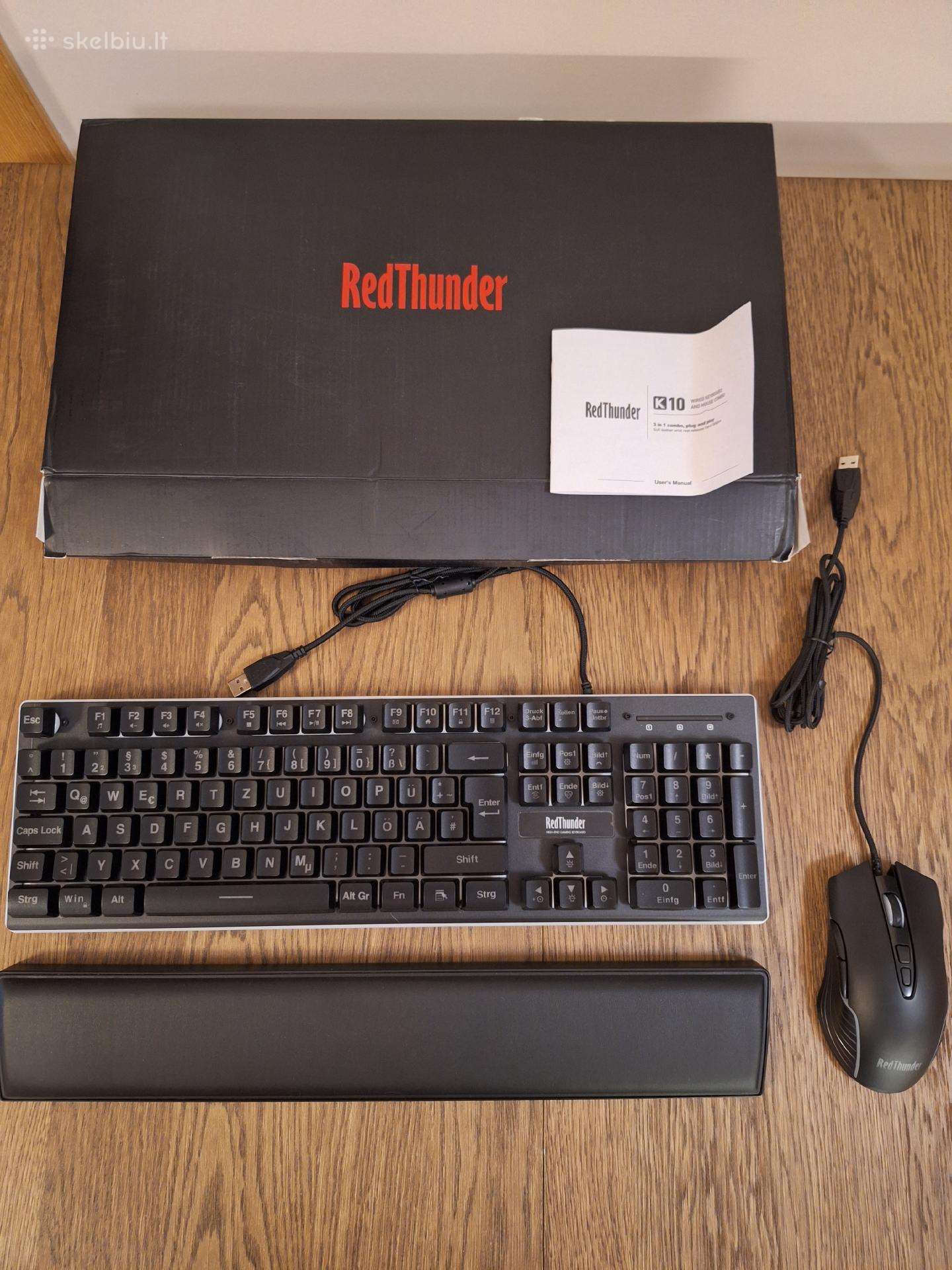 Redthunder K10 pėlės ir klaviatūros rinkinys