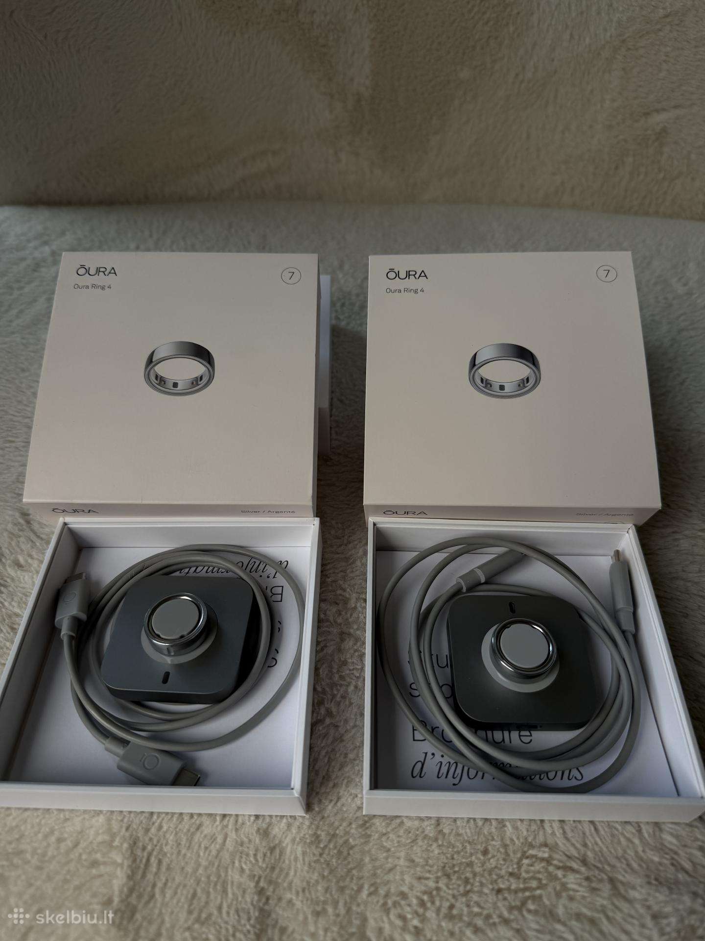 Oura Ring 4/ size 7, silver, 2vnt: naudotas+naujas