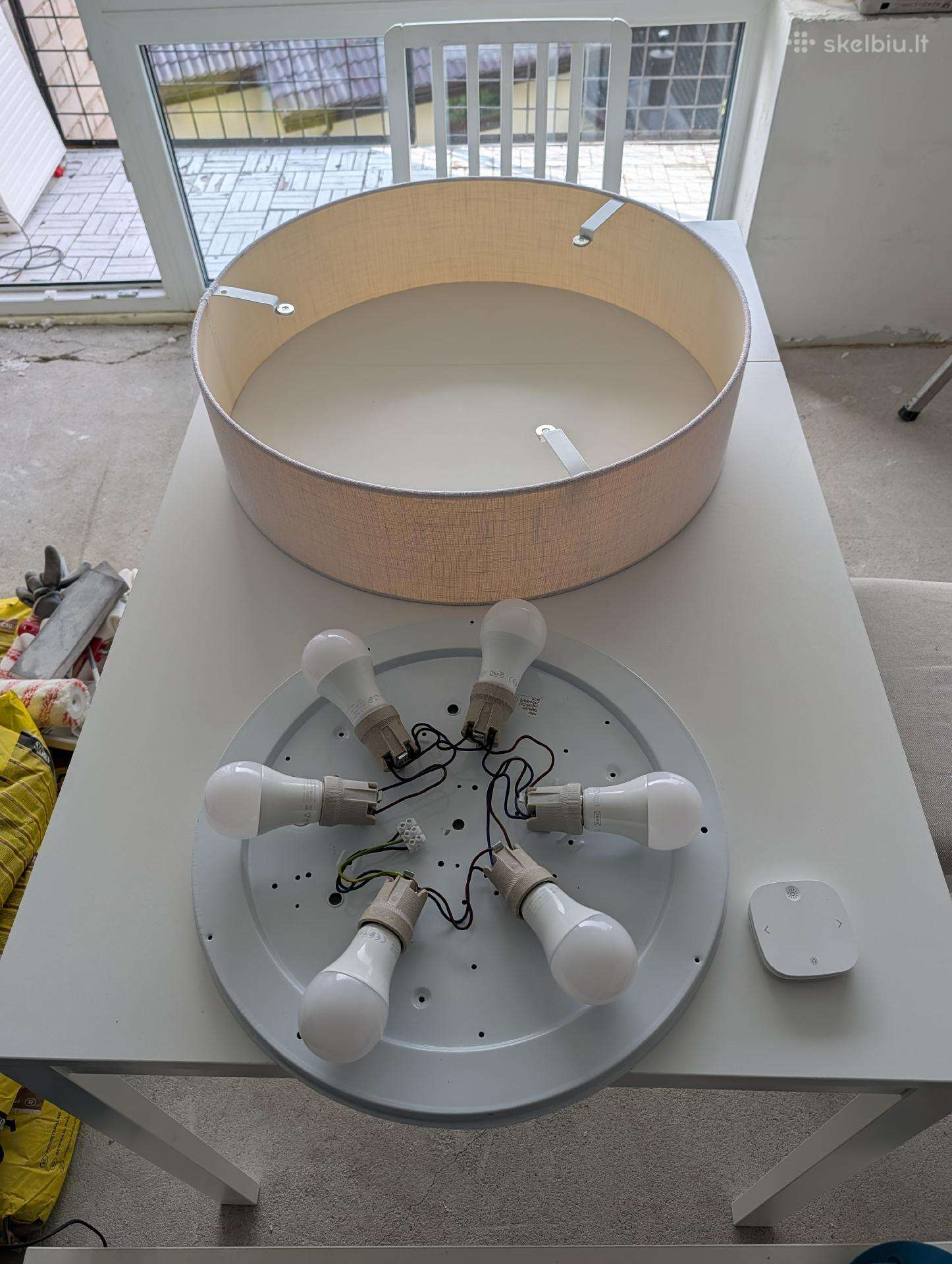 Lubinis 60cm sviestuvas su 6 ikea LED ir pultu
