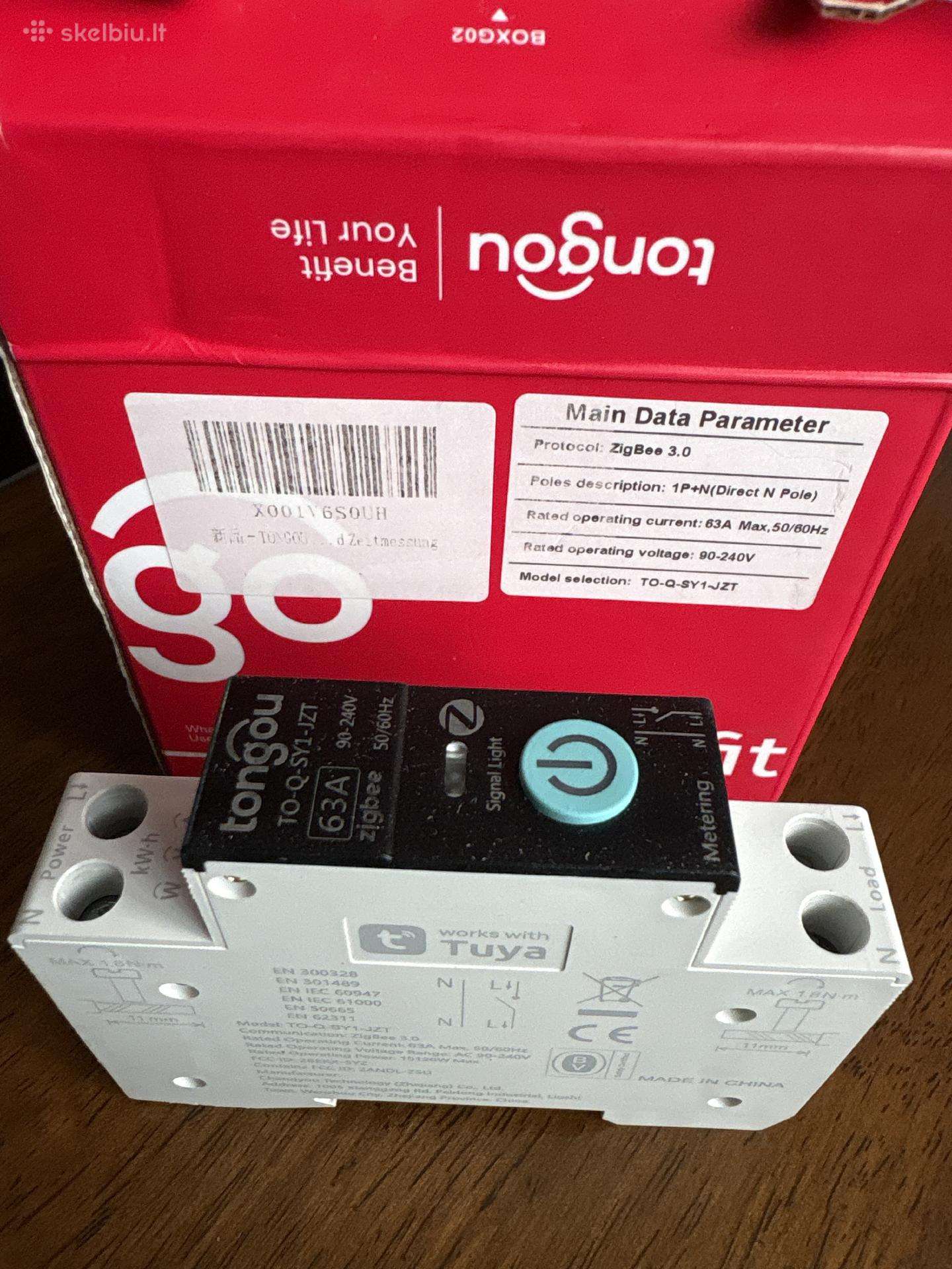 Tongou Zigbee jungiklis / automatas (Din