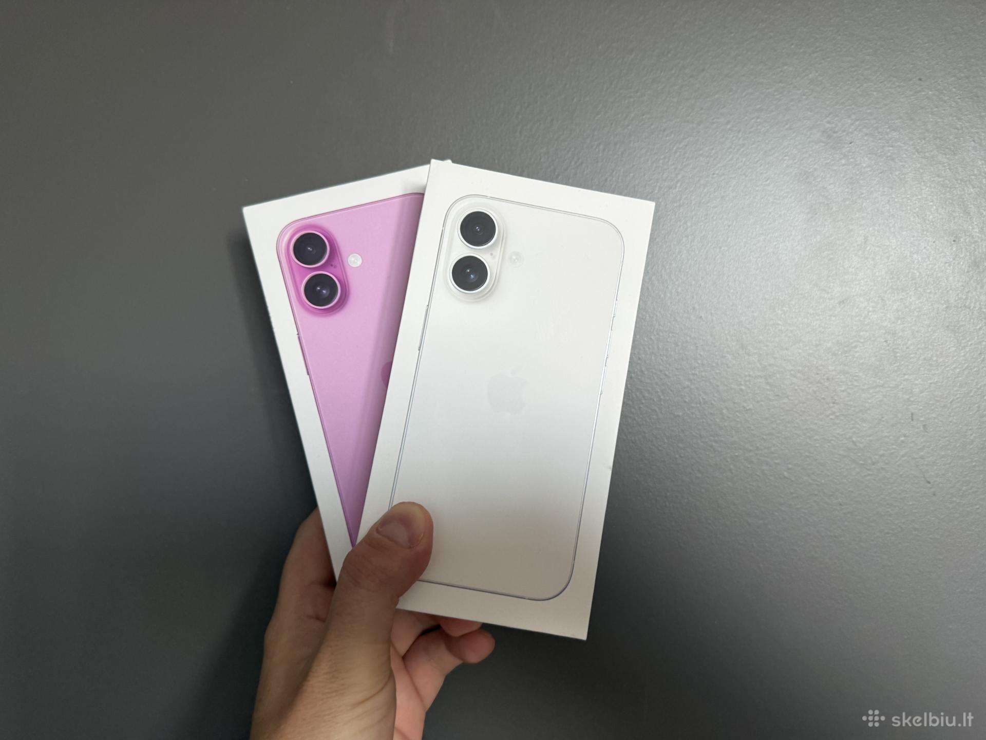 Nauji iPhone 16 128gb pink, white spalvu