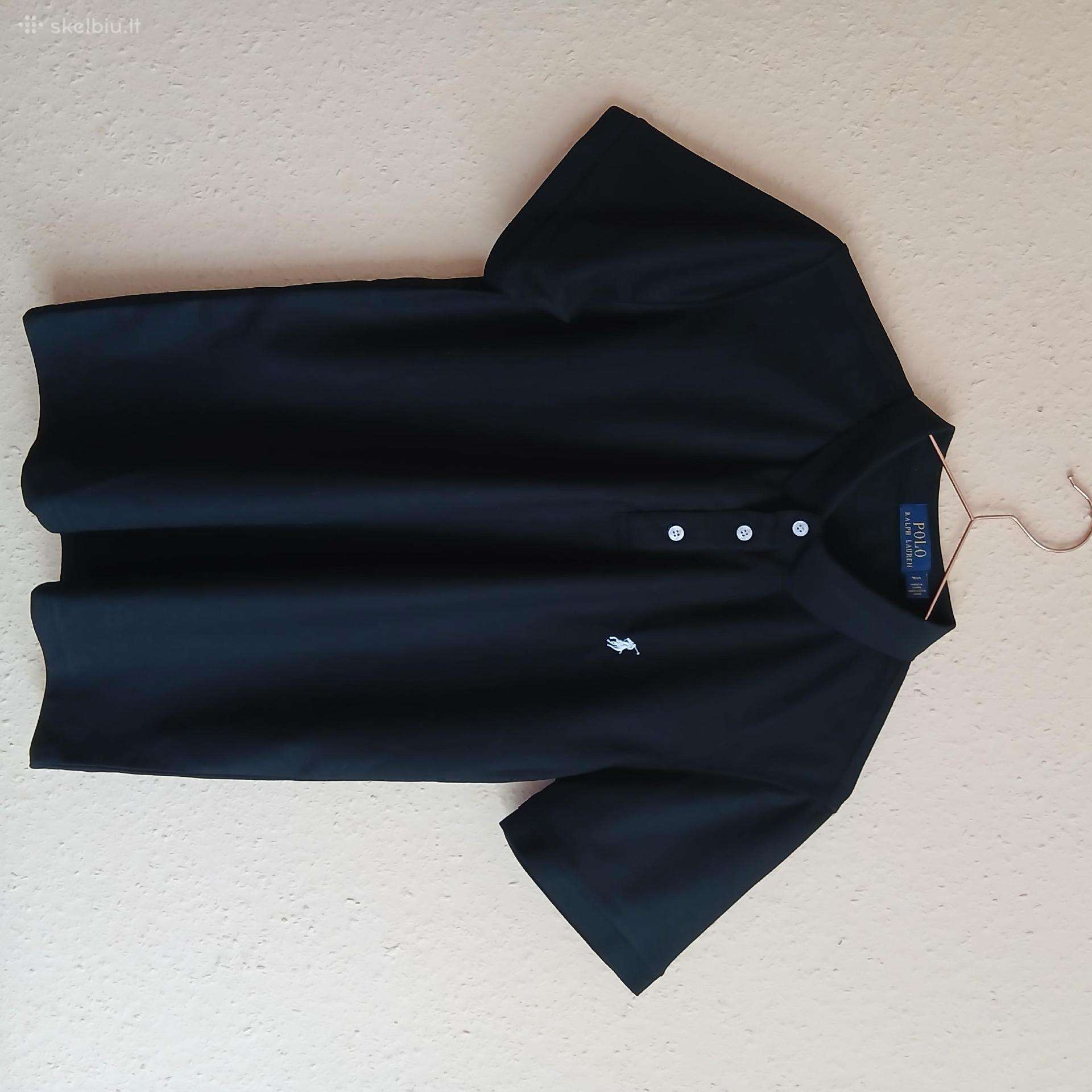 Juodi Polo Ralph Lauren Marškinėliai (Baltas Logo)