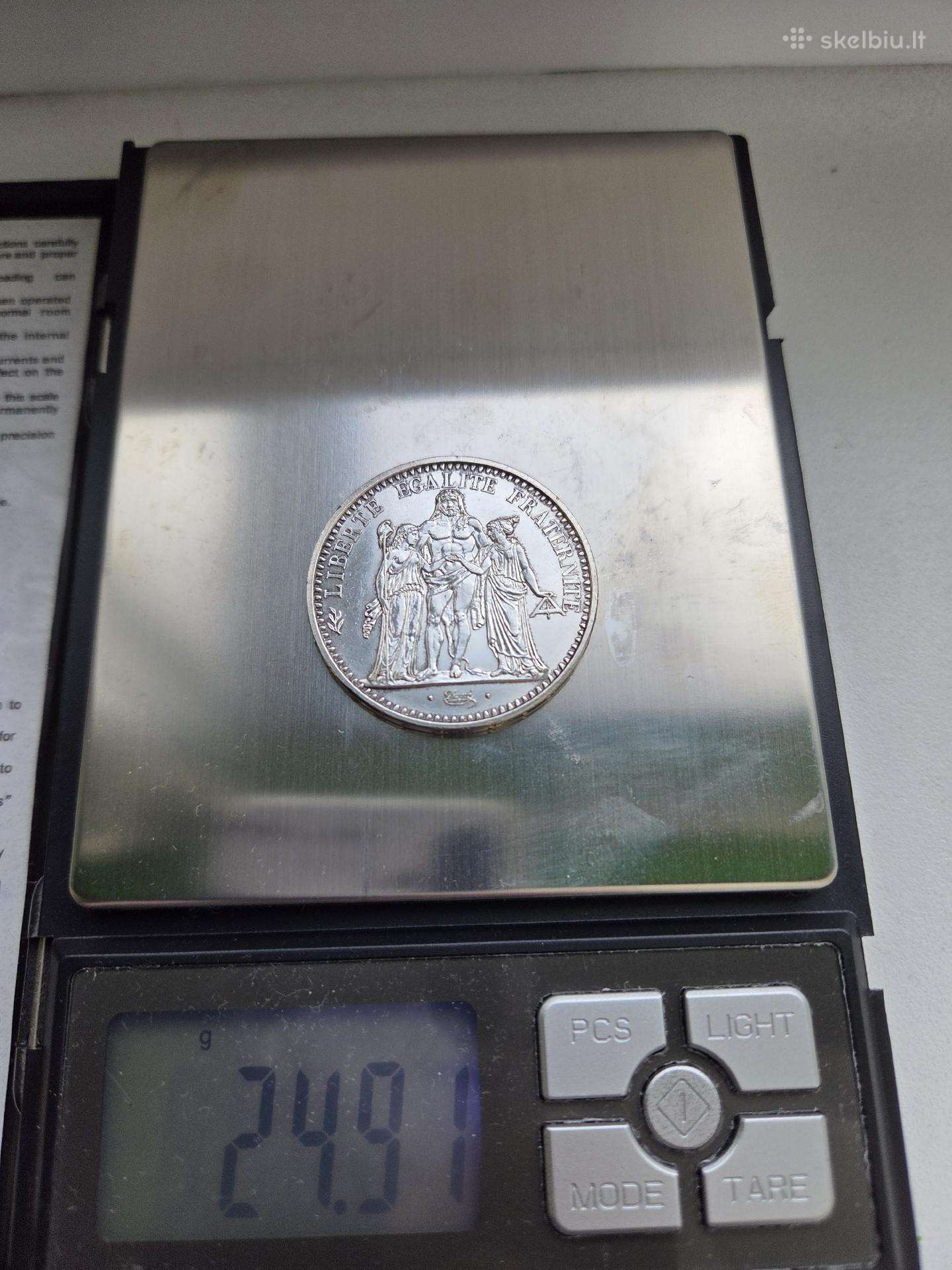 Sidabrinė moneta, 5 frankai