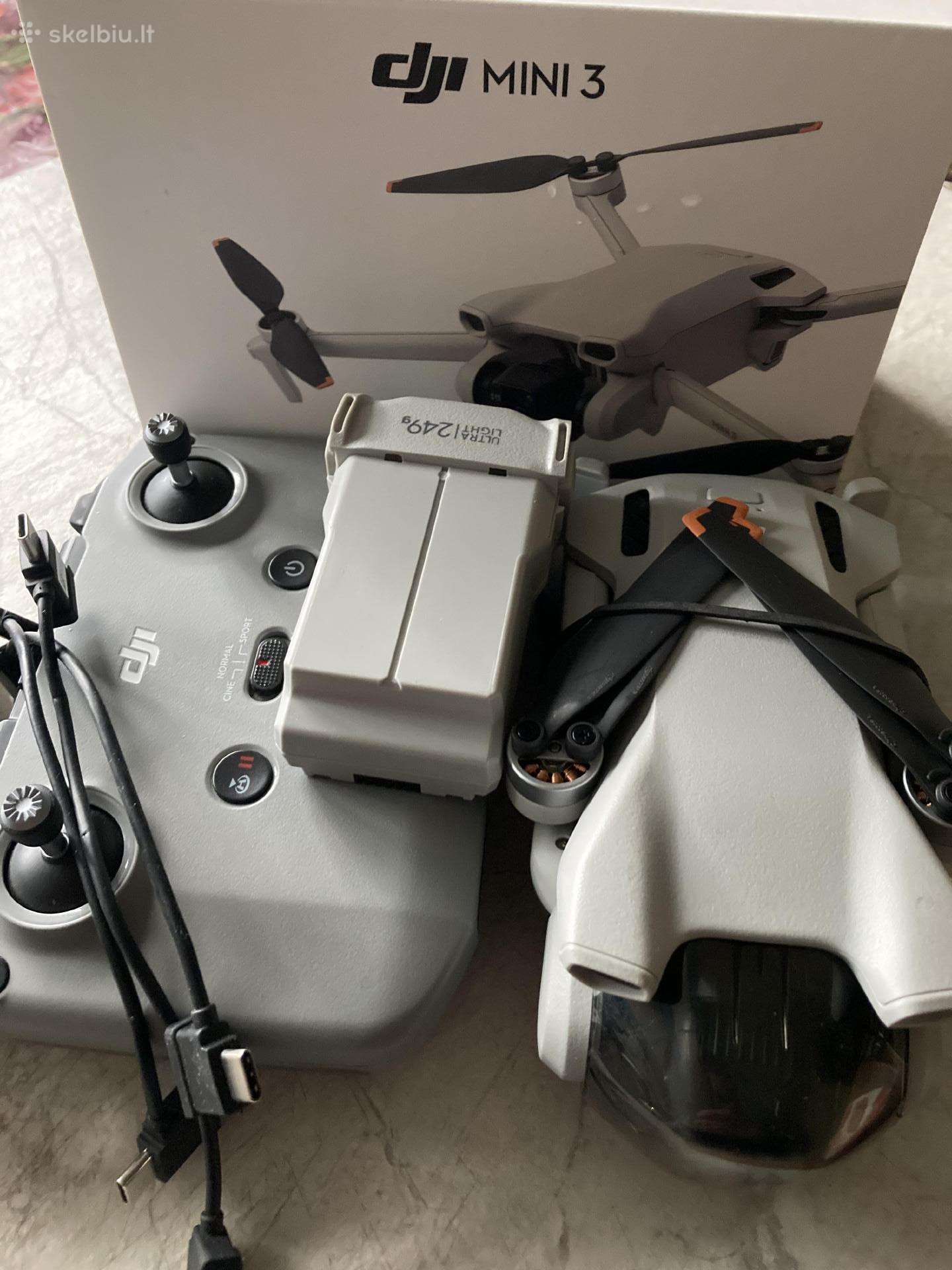Dji mini 3 su baterija ir rc231 pultu (RC-n1)
