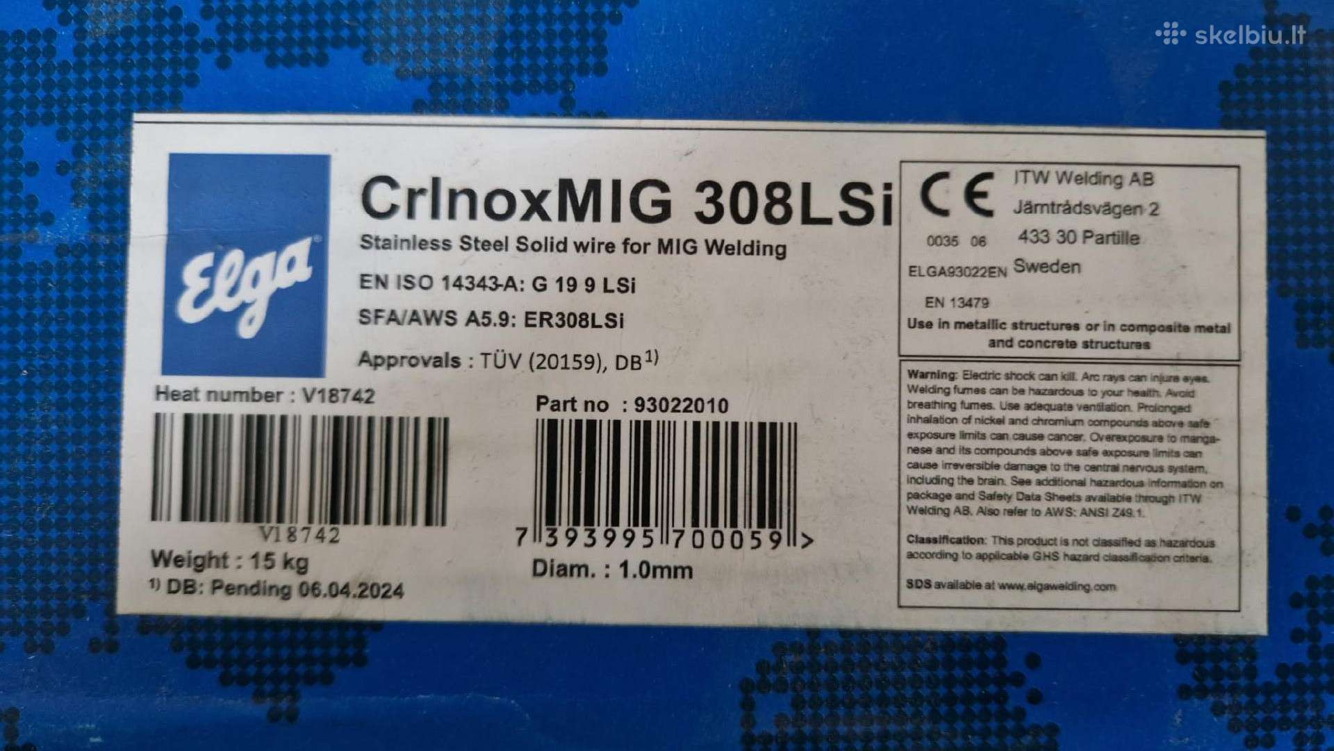 Suvirinimo viela 308 Lsi nerūdijančiam plienui
