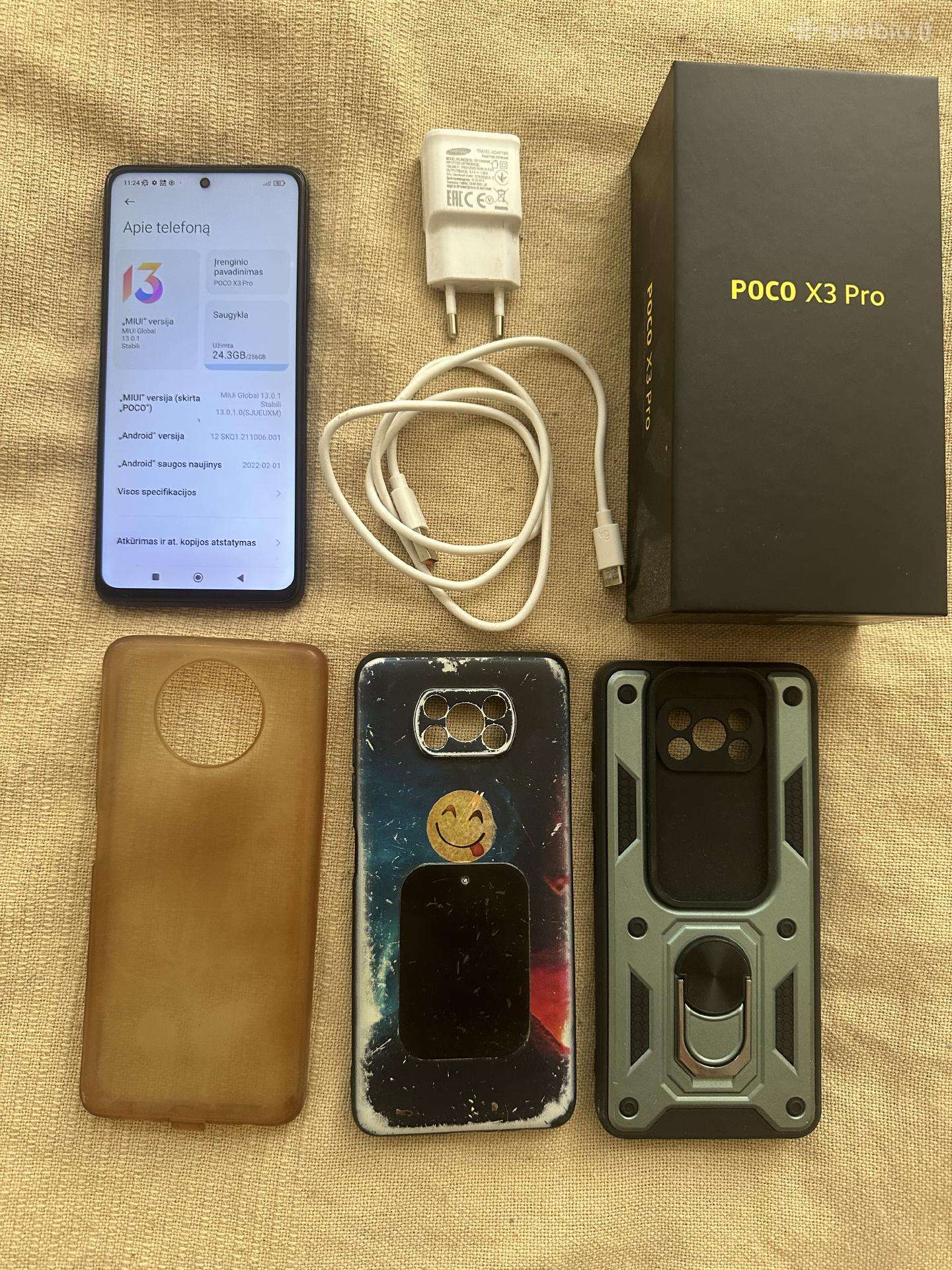 Poco X3 Pro 256gb+ 3 dekliukai