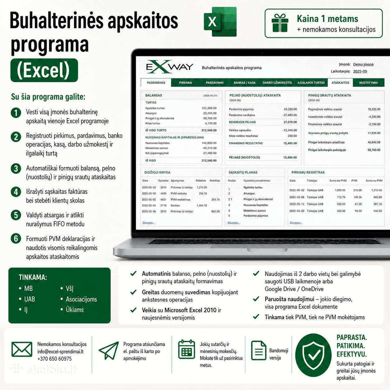Excel programos verslui (Exway)