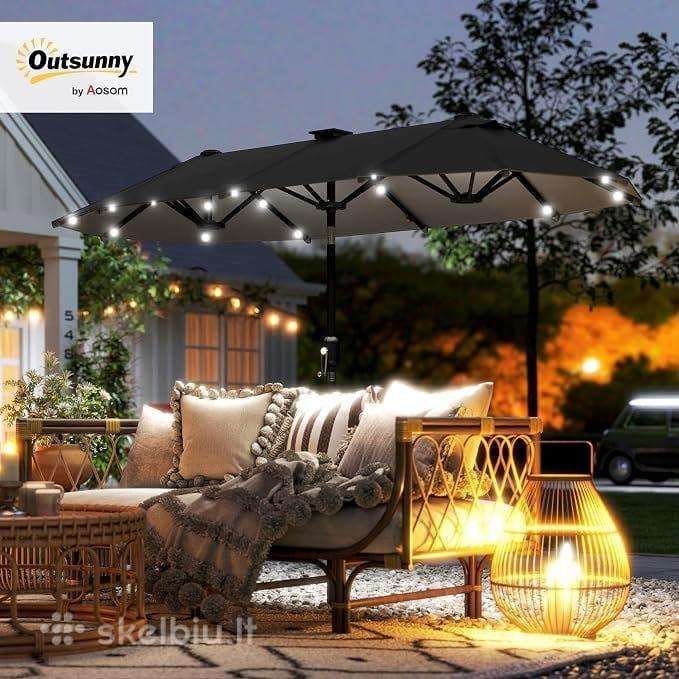Saulės skėtis su LED,gėlių stovas,palapinė,šiltnam