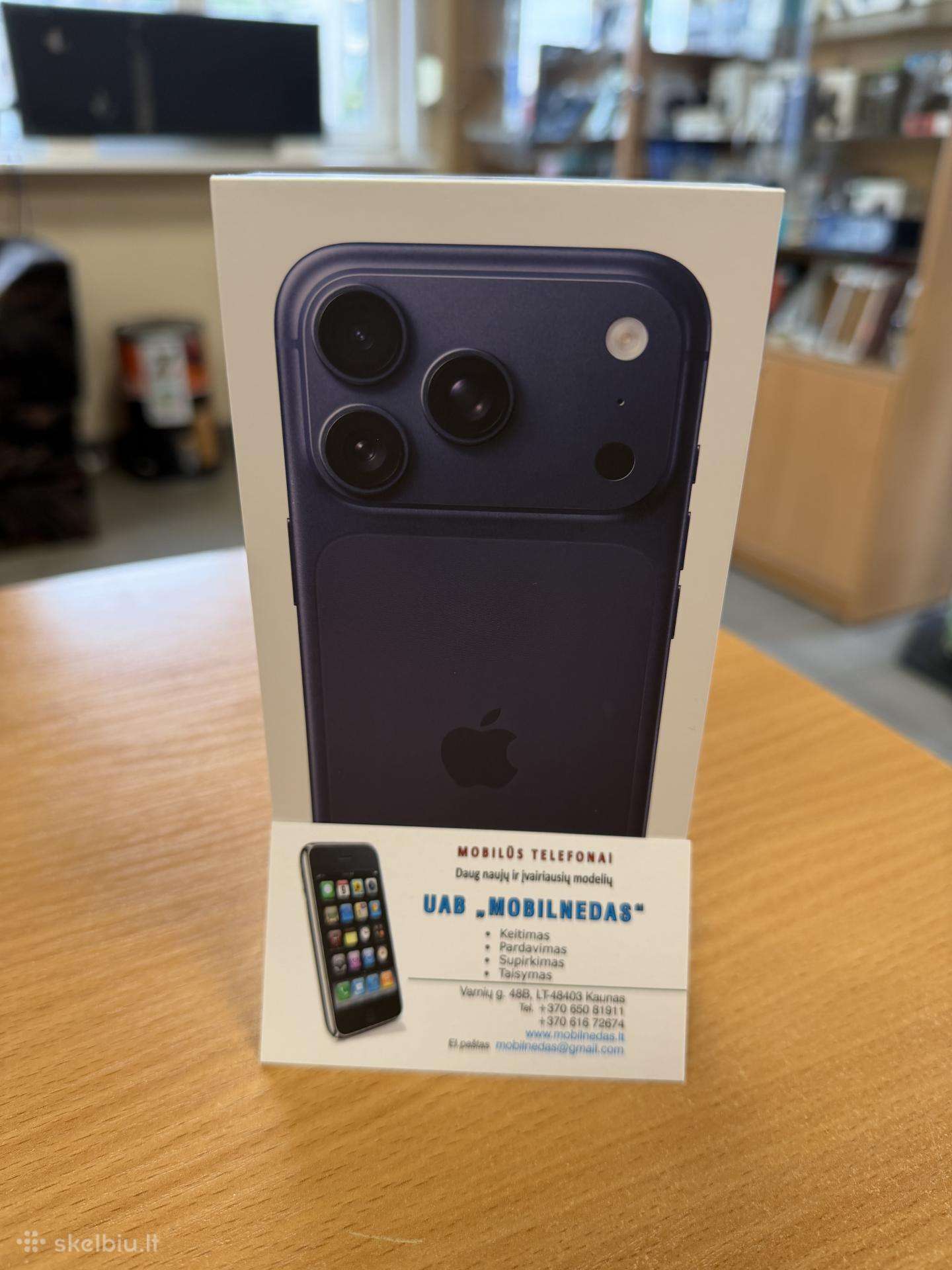 Naujas iPhone 17 Pro 256 Blue Titanium Kaina 1100e