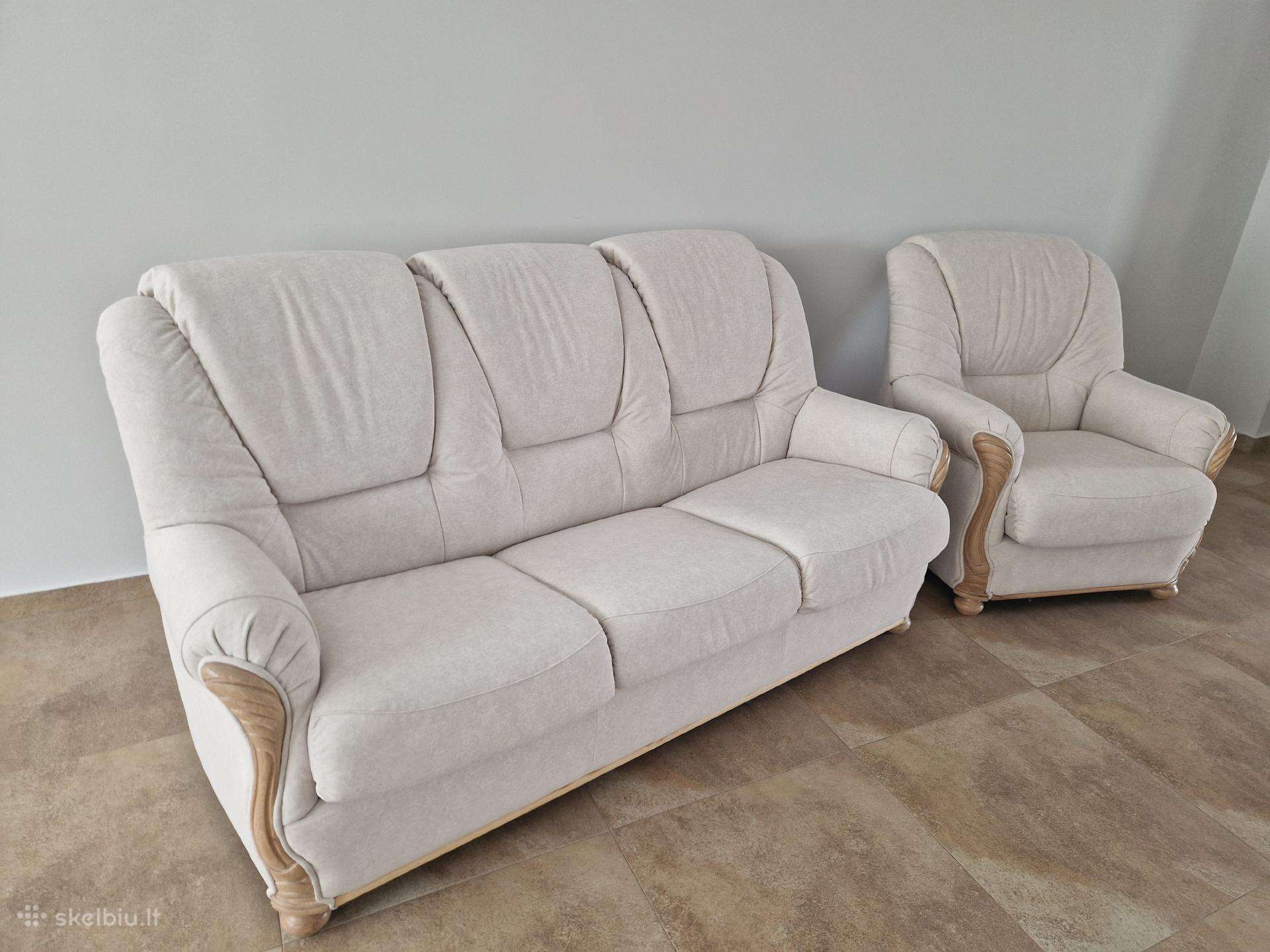 Itališka sofa lova su foteliu iš Kler baldai